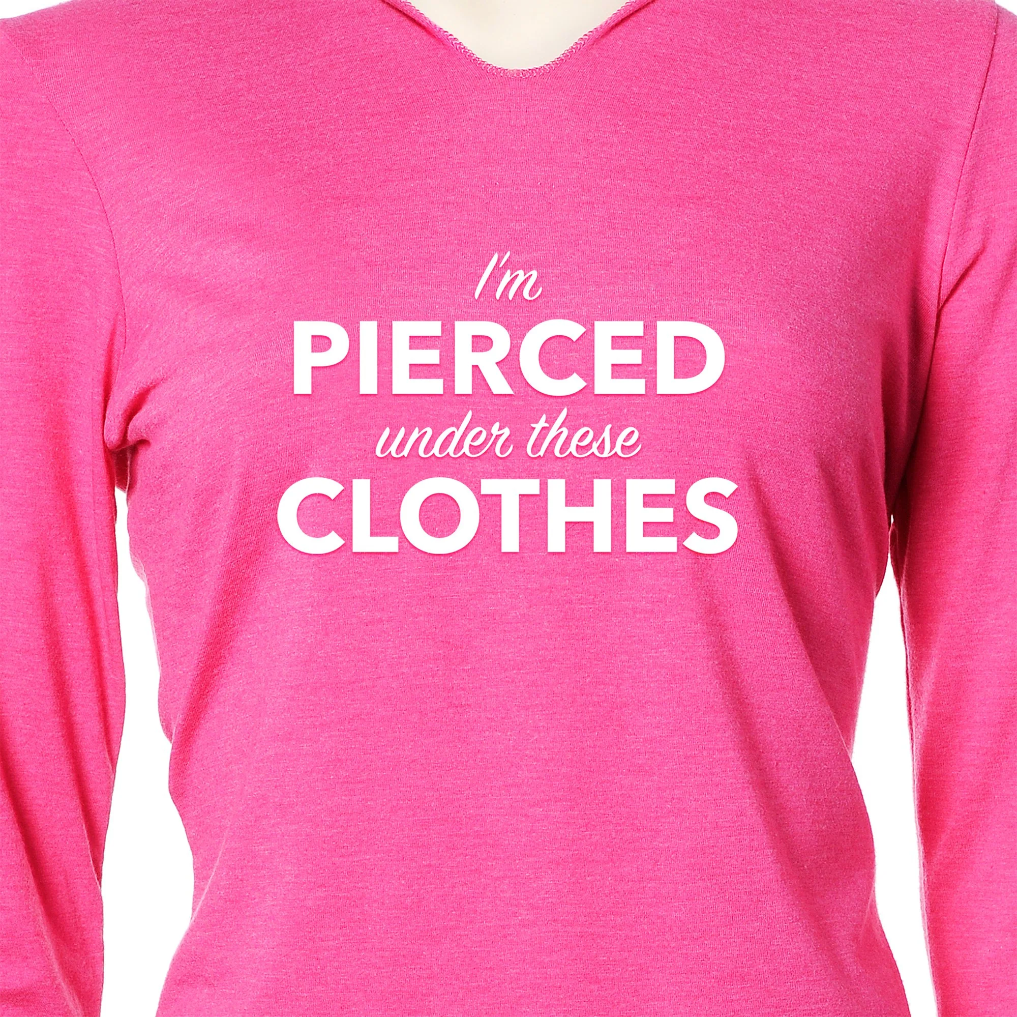 I'm Pierced Under These Clothes Tapered Long Sleeve Hoodie - Image 6