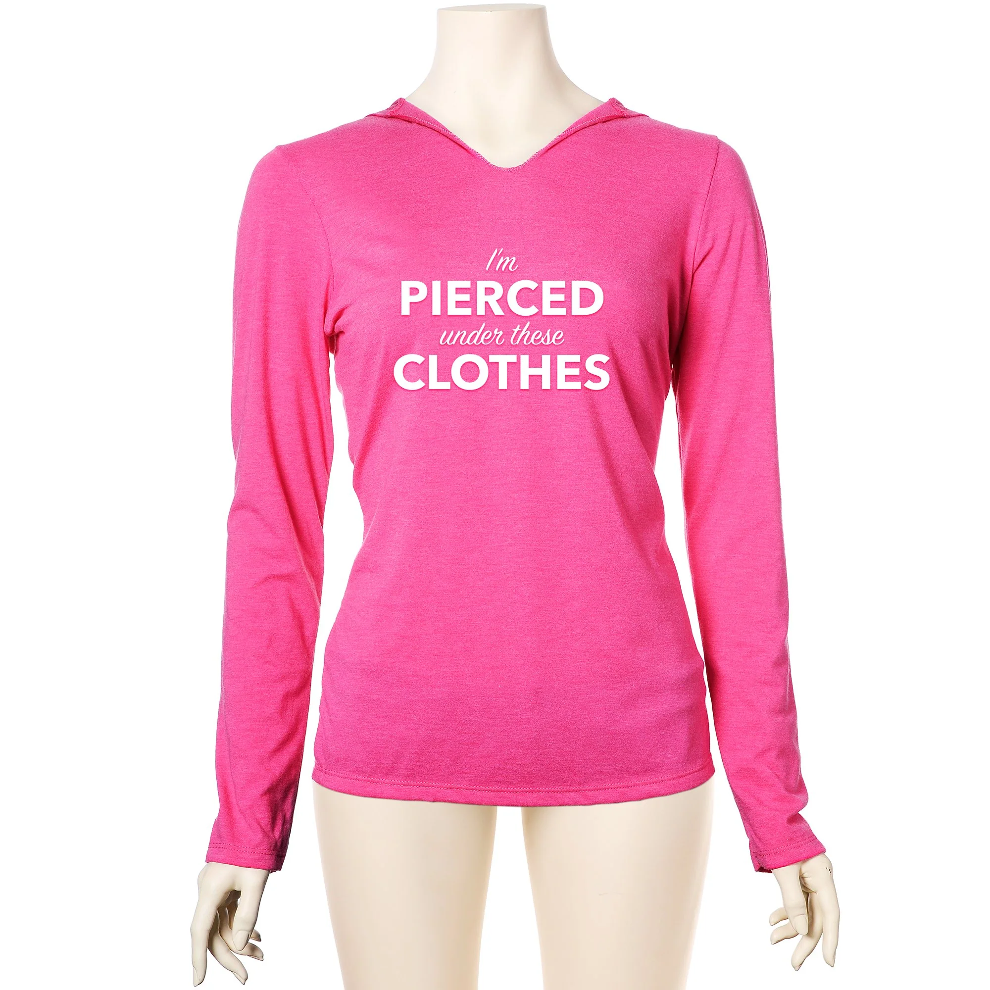I'm Pierced Under These Clothes Tapered Long Sleeve Hoodie - Image 7
