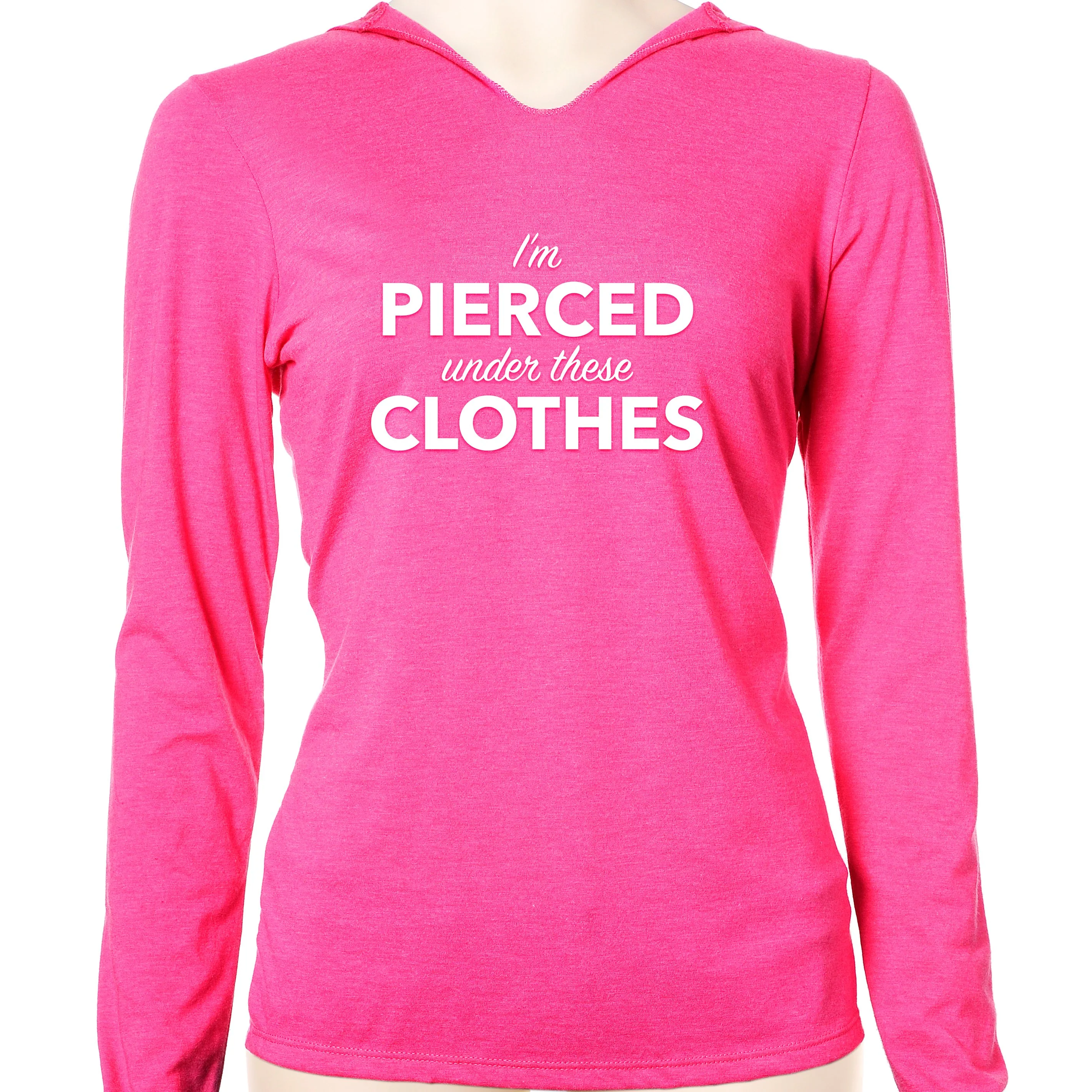 I'm Pierced Under These Clothes Tapered Long Sleeve Hoodie - Image 9