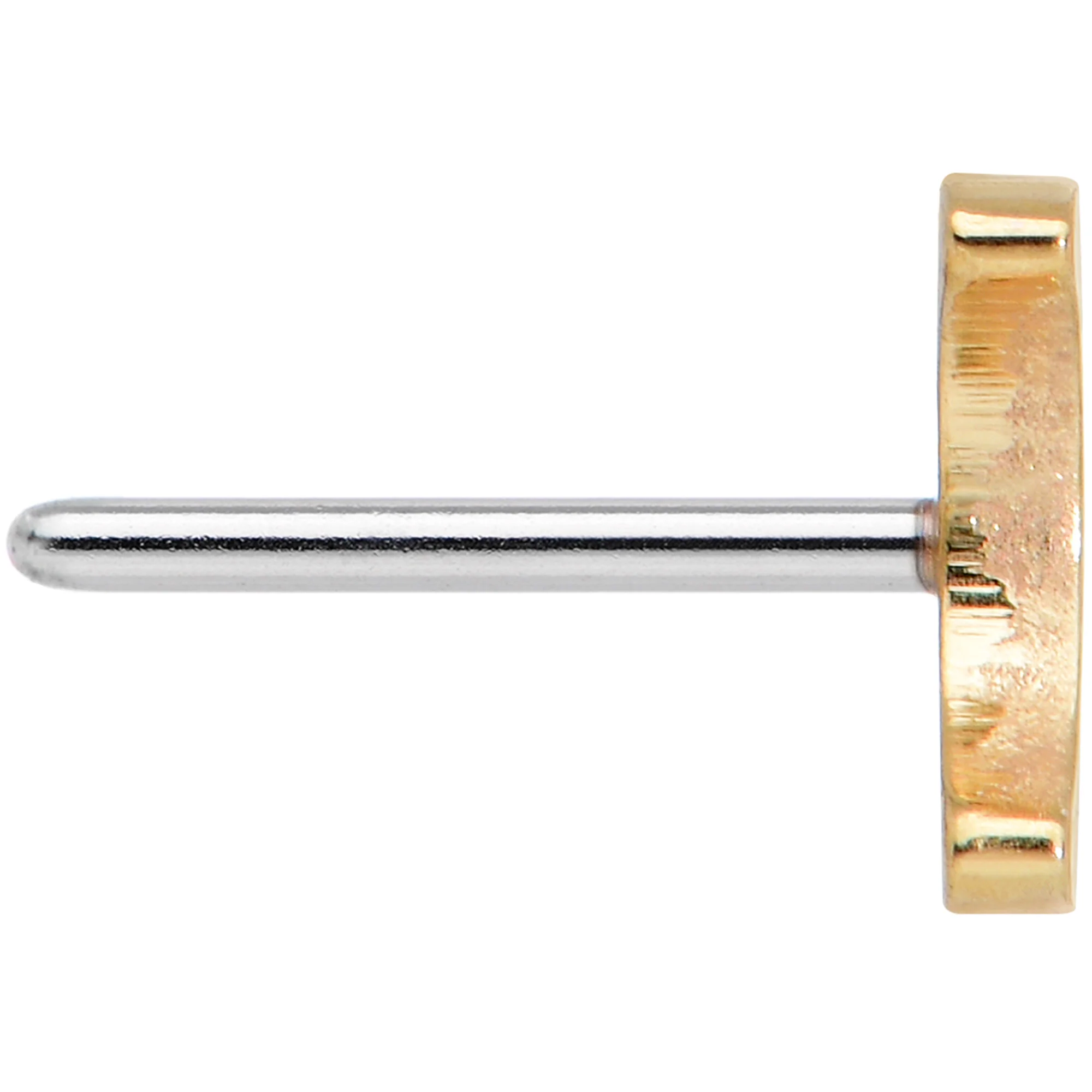 Implant Grade 23 Titanium Gold Tone Moon Threadless Push In Top - Image 3