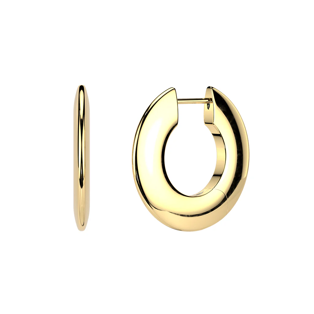 Implant Grade Titanium Wide Round Hinged Hoop Earrings - Image 4