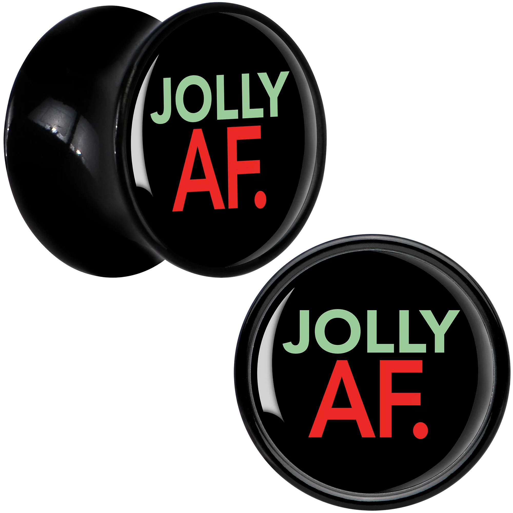 Jolly AF Festive Holiday Christmas Acrylic Saddle Plug Set by Onyx O - Image 6