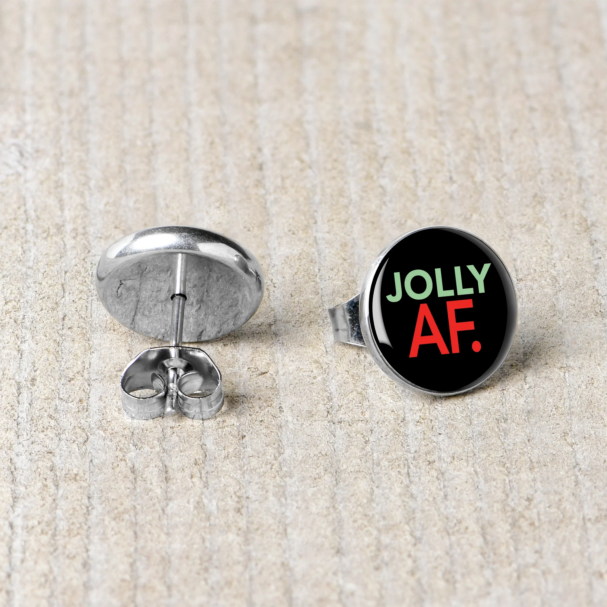Jolly AF Festive Holiday Christmas Stud Earrings by Onyx O - Image 5