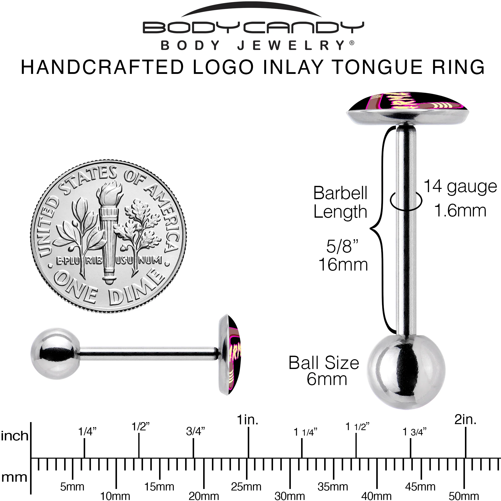 Karmic Boomerang Barbell Tongue Ring by Onyx O - Image 5