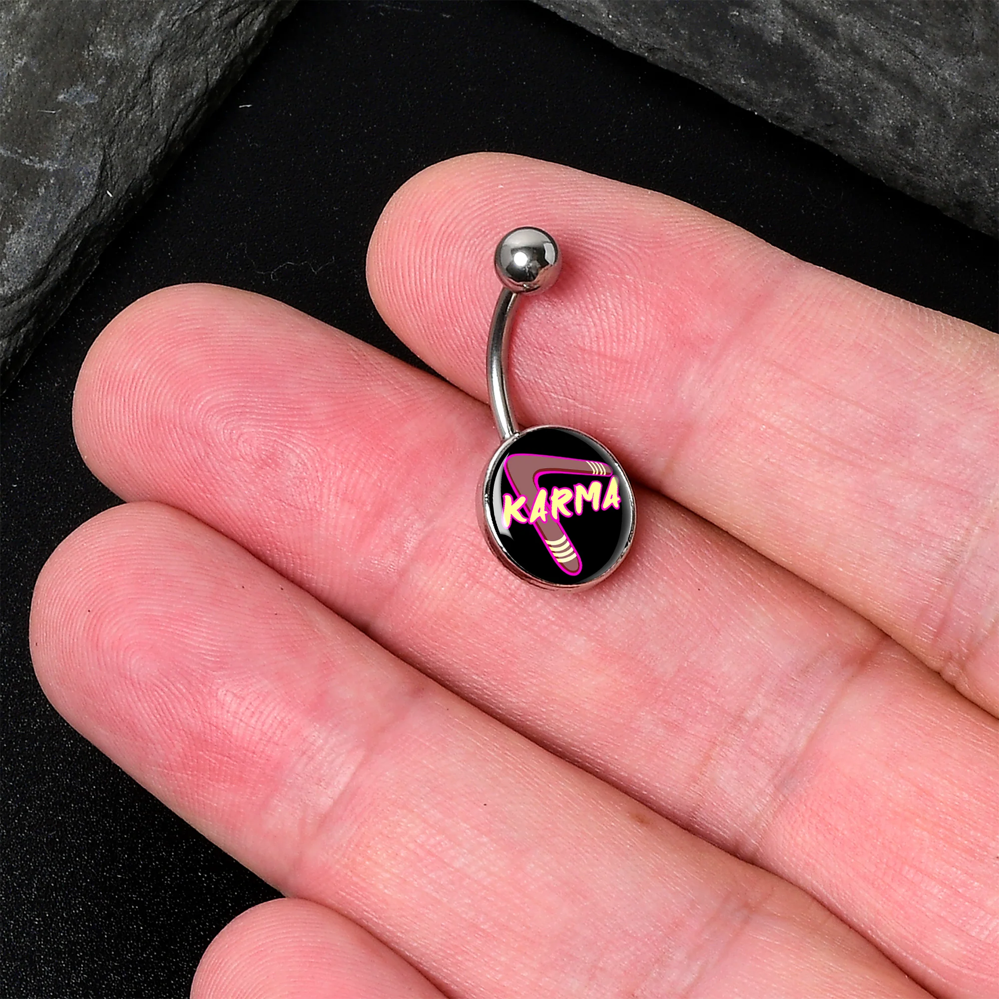 Karmic Boomerang Belly Ring by Onyx O - Image 2