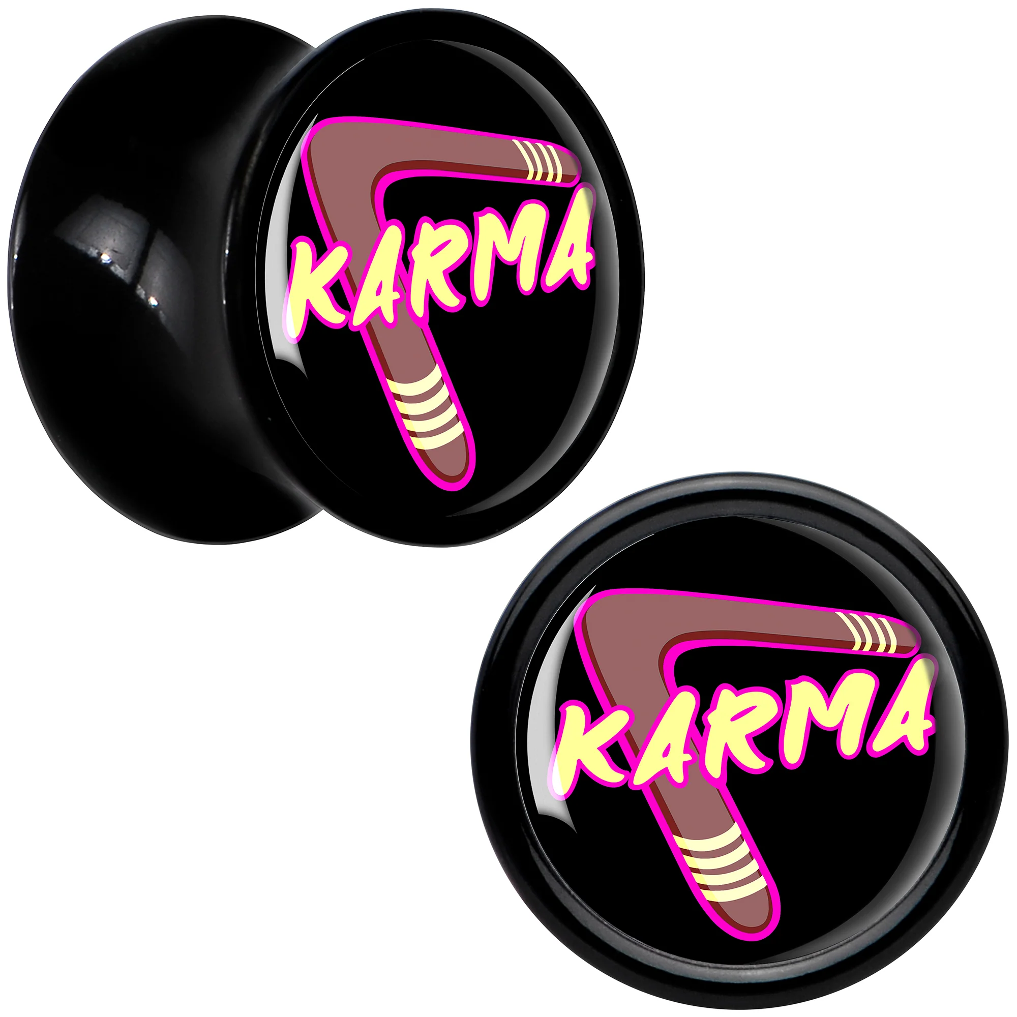 Karmic Boomerang Black Acrylic Saddle Plug Set by Onyx O - Image 3