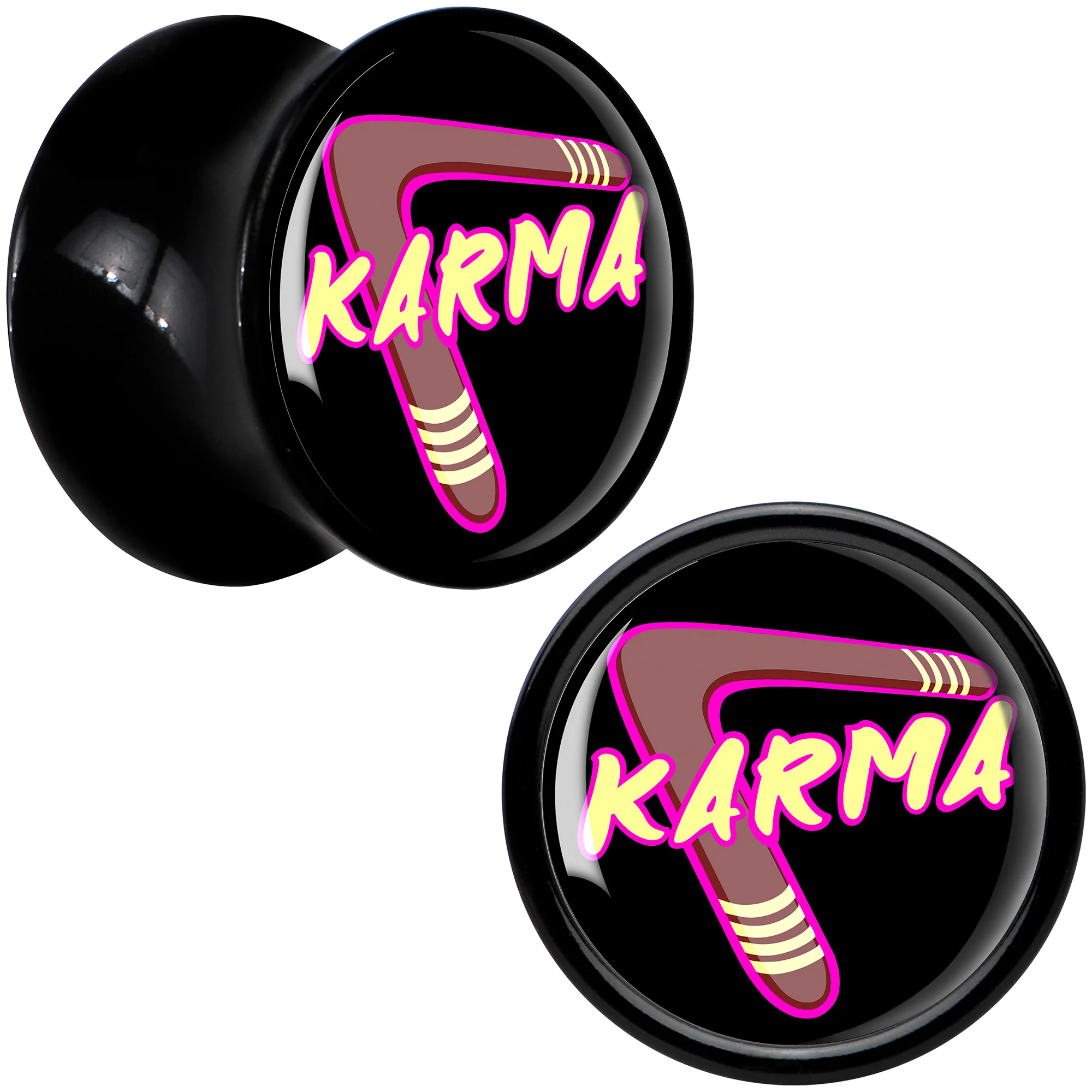 Karmic Boomerang Black Acrylic Saddle Plug Set by Onyx O - Image 4