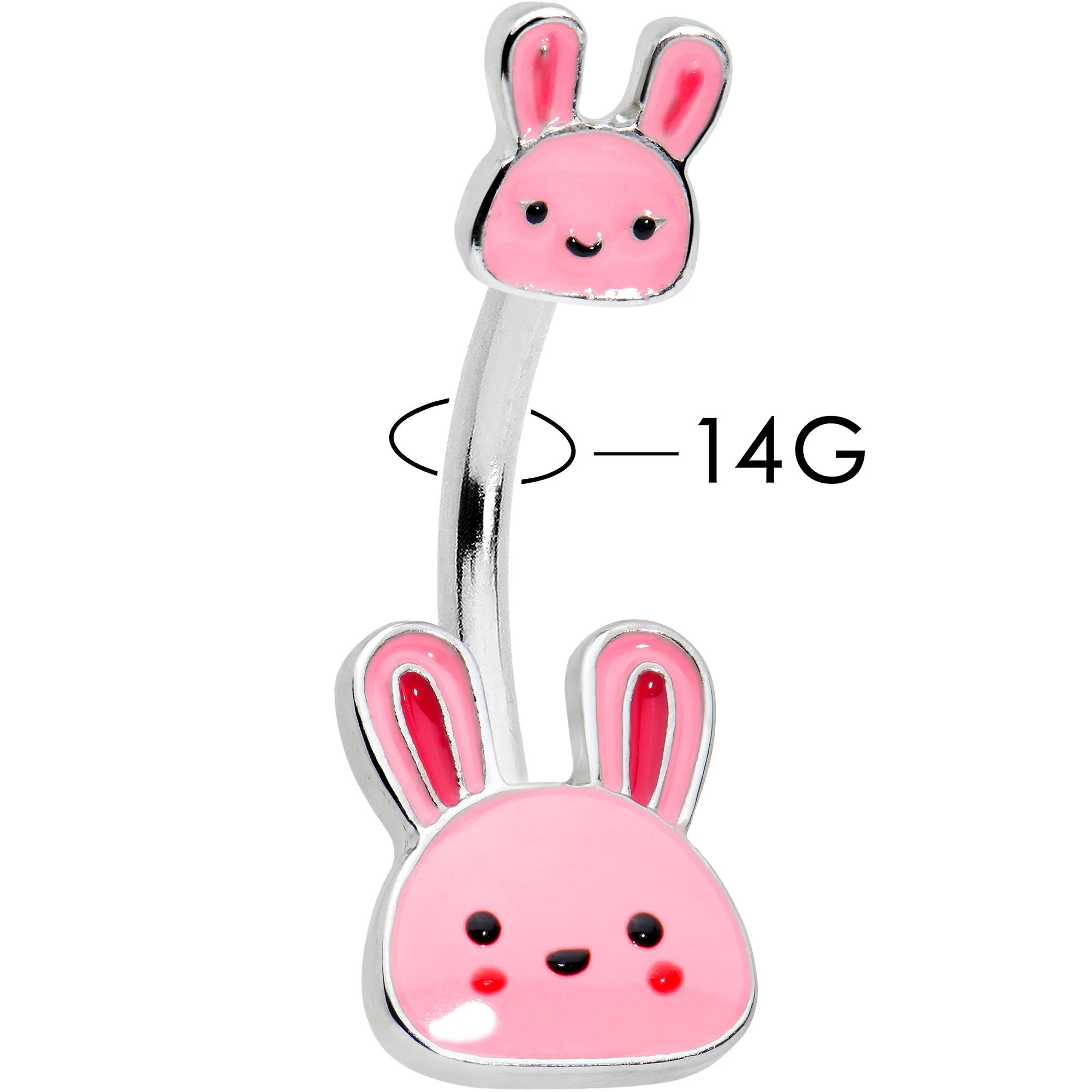 Kawaii Cutie Easter Bunny Double Mount Belly Ring - Image 2