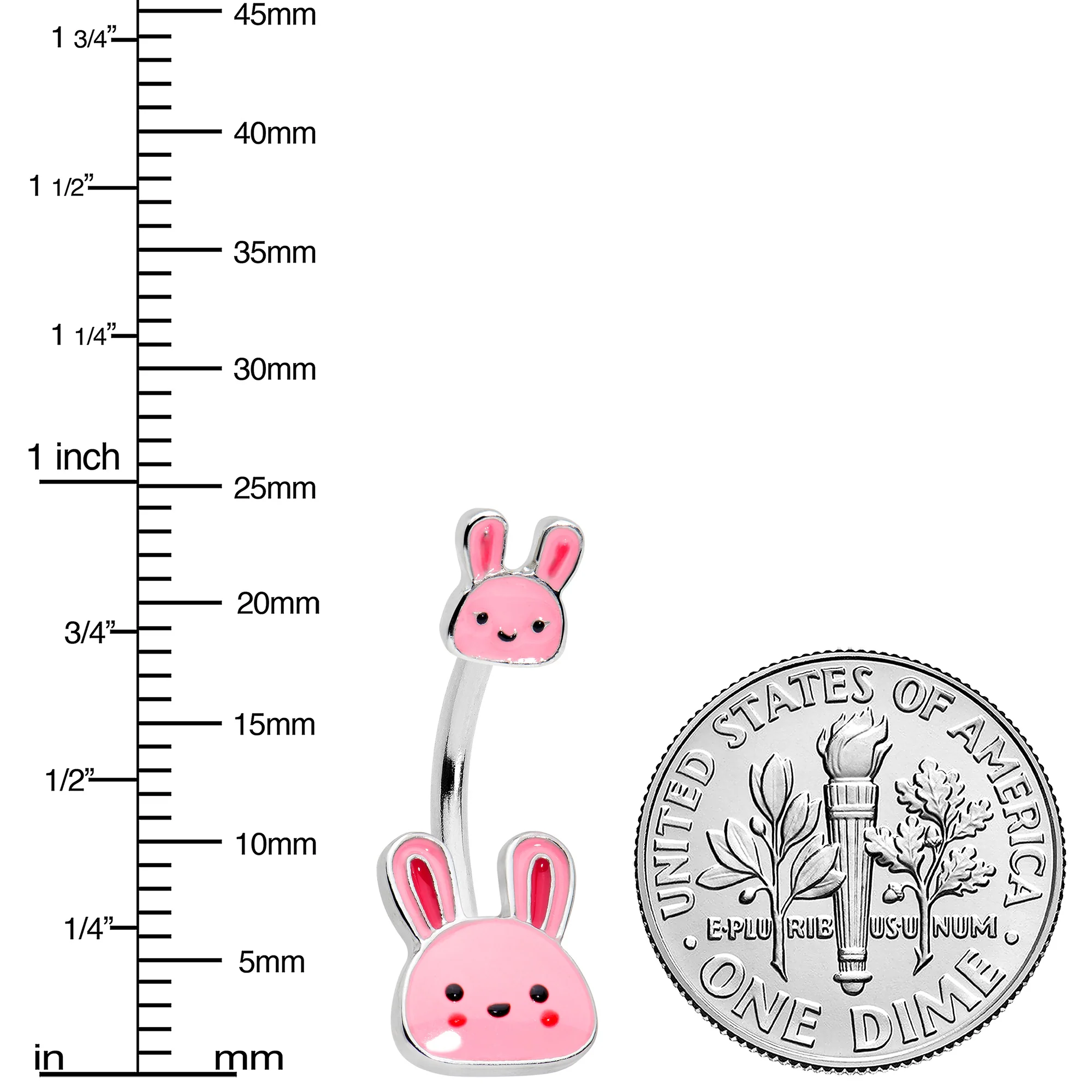 Kawaii Cutie Easter Bunny Double Mount Belly Ring - Image 3
