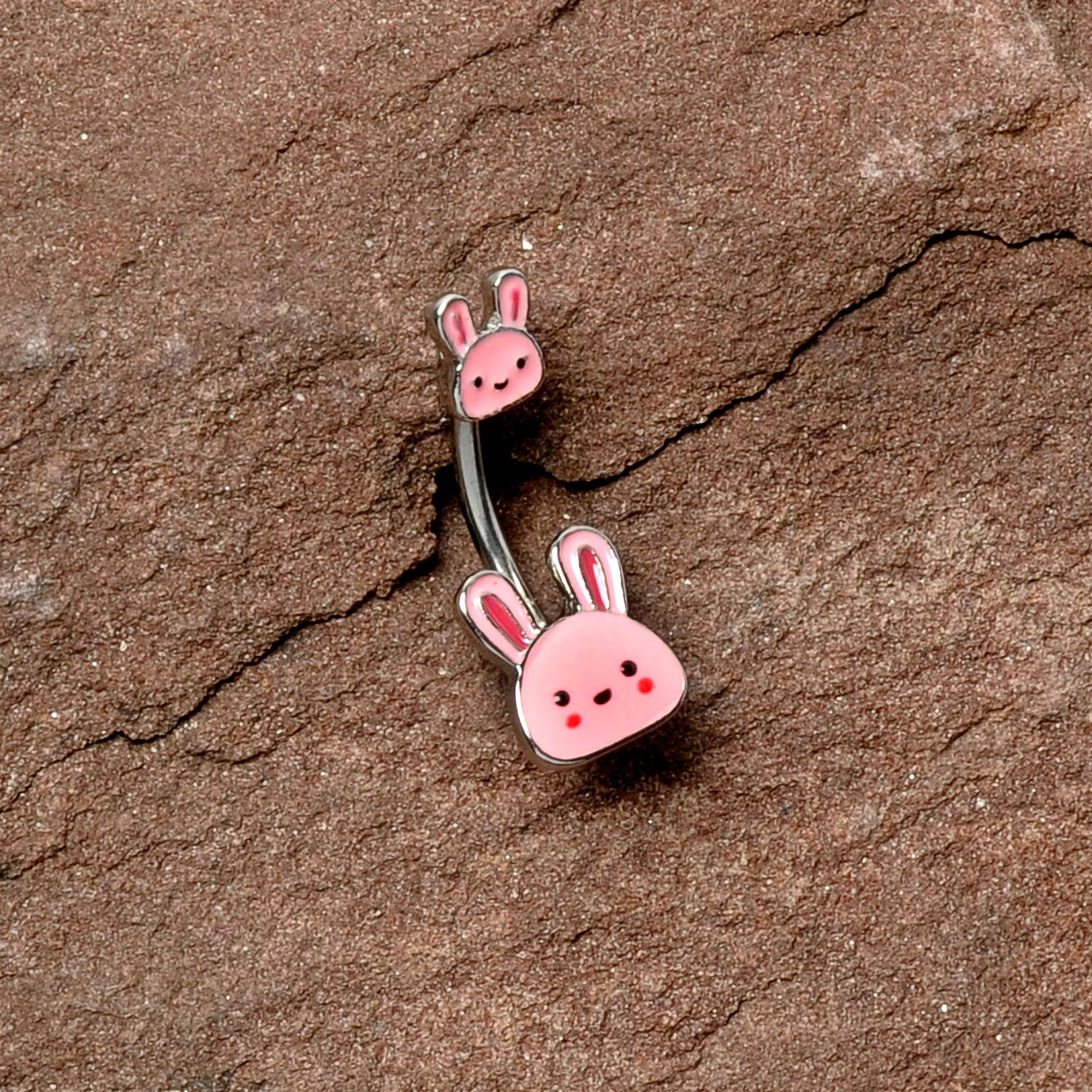 Kawaii Cutie Easter Bunny Double Mount Belly Ring - Image 6