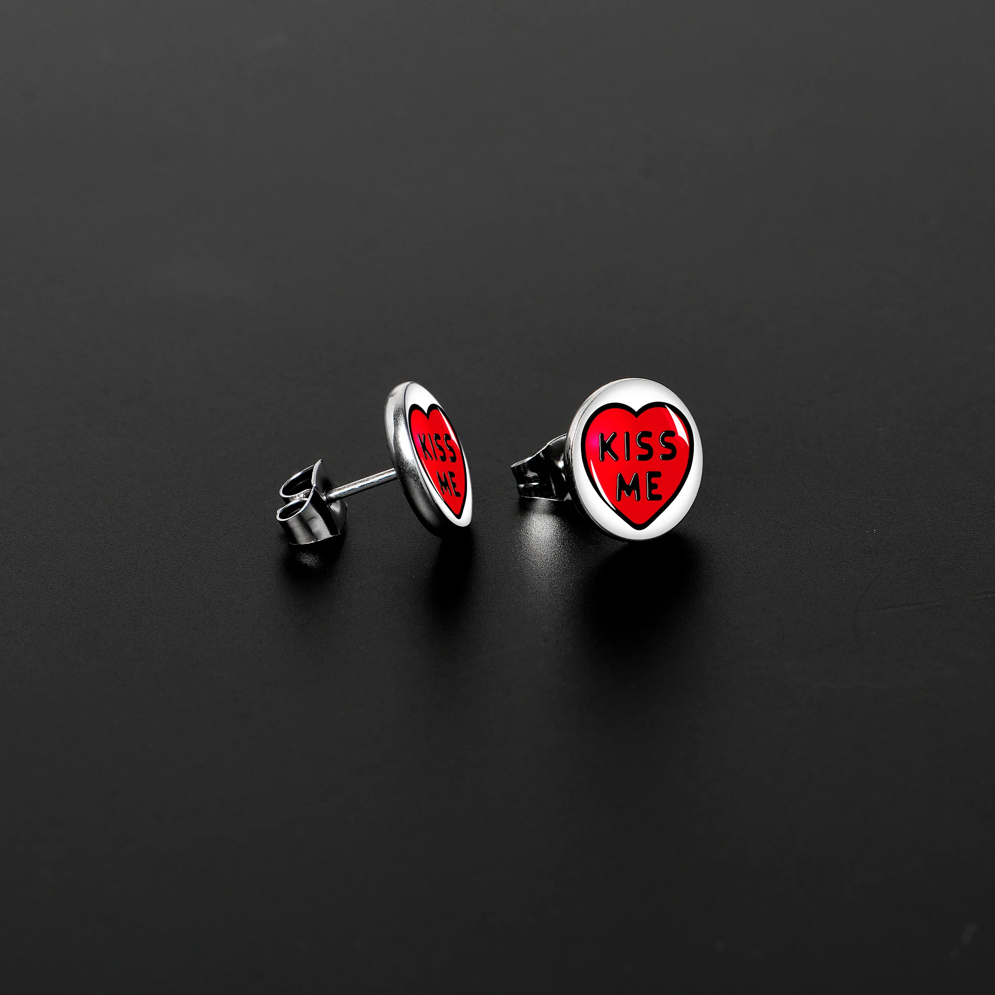 Kiss Me Candy Heart Stud Earrings by Onyx O - Image 3