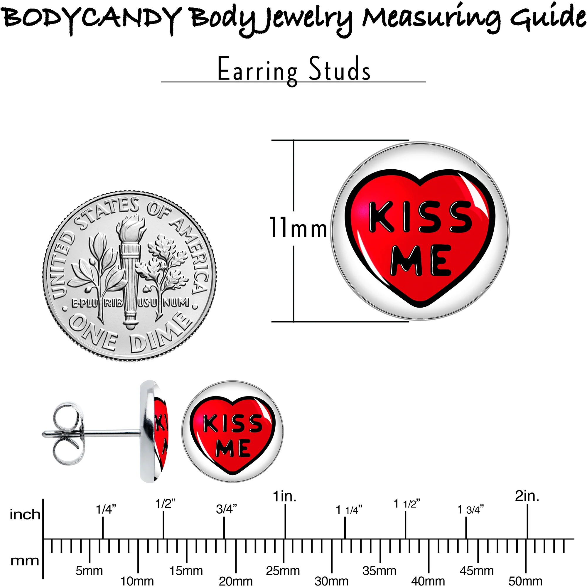 Kiss Me Candy Heart Stud Earrings by Onyx O - Image 6