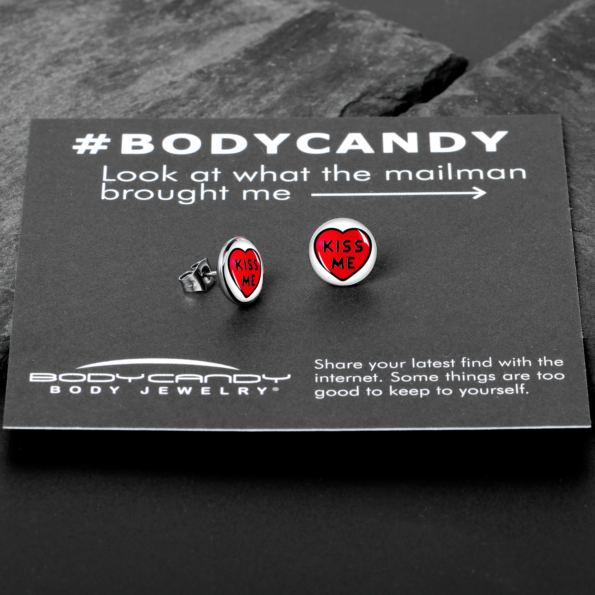 Kiss Me Candy Heart Stud Earrings by Onyx O - Image 7