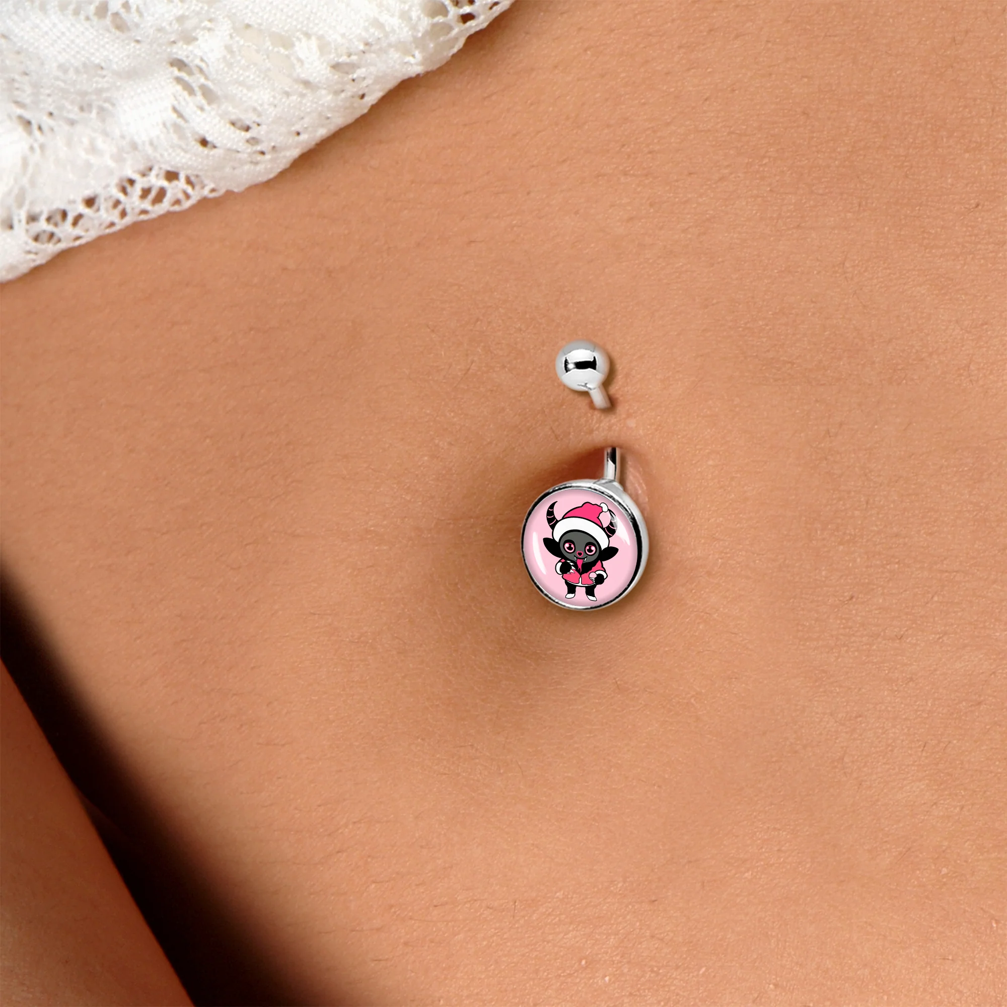Krampus Cutie Christmas Holiday Belly Ring by Onyx O - Image 3