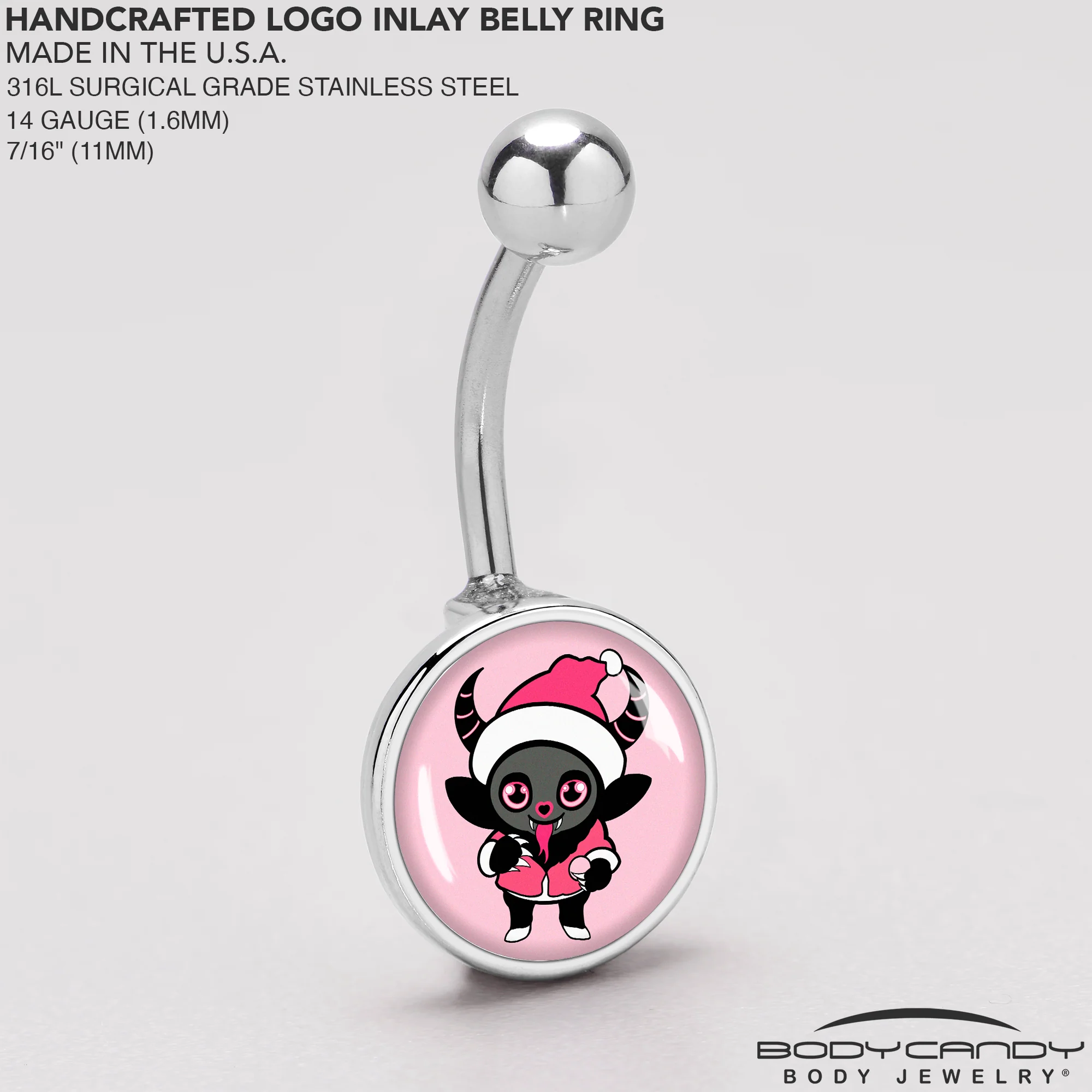 Krampus Cutie Christmas Holiday Belly Ring by Onyx O - Image 5