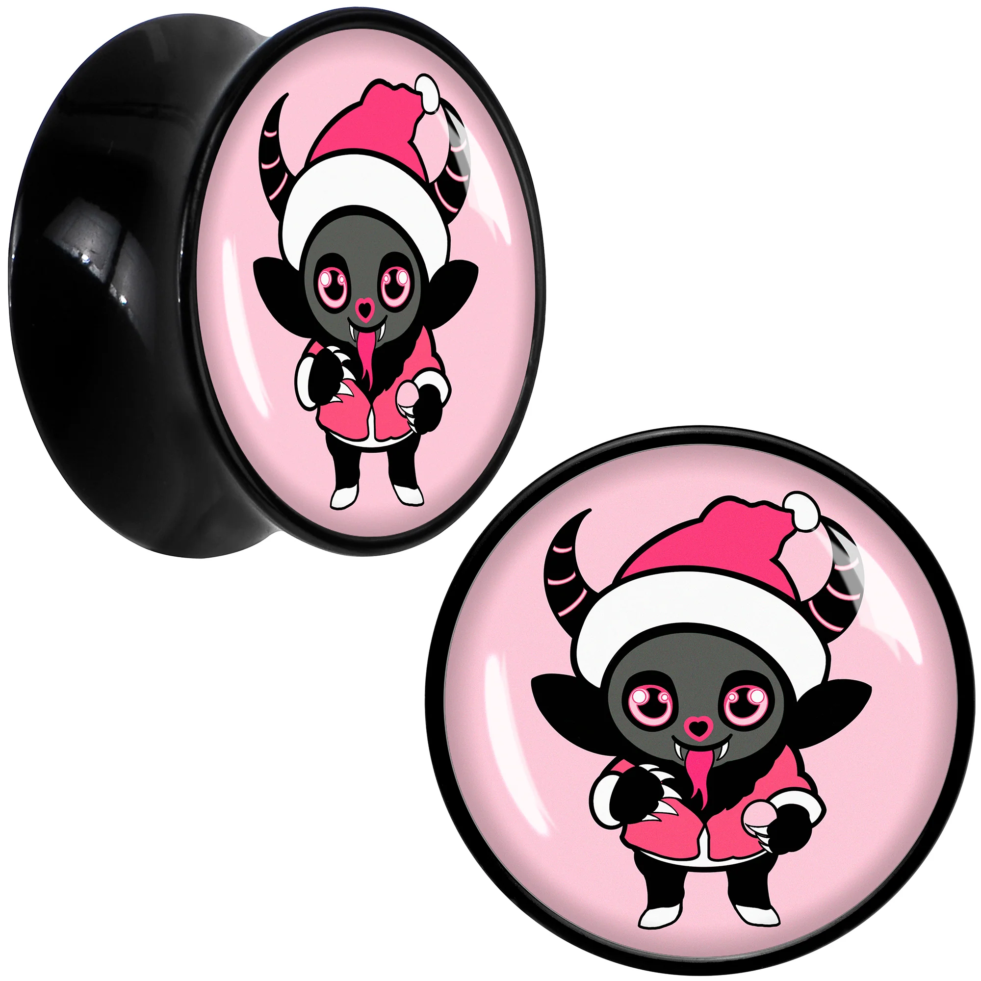 Krampus Cutie Christmas Holiday Black Acrylic Saddle Plug Set by Onyx O - Image 10
