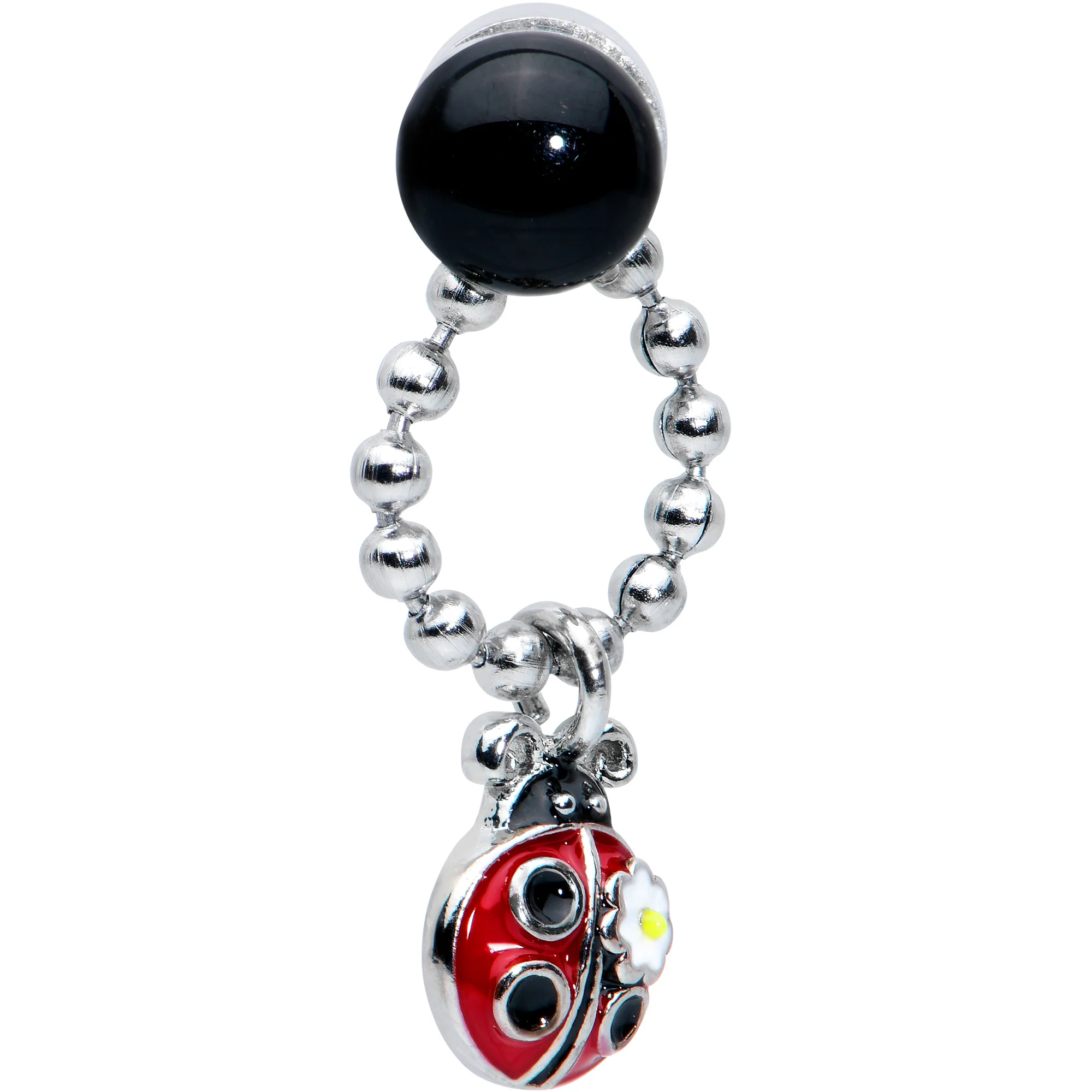 Ladybug Chain Dangle Non Pierced Magnetic Clip On Fake Septum Ring - Image 2