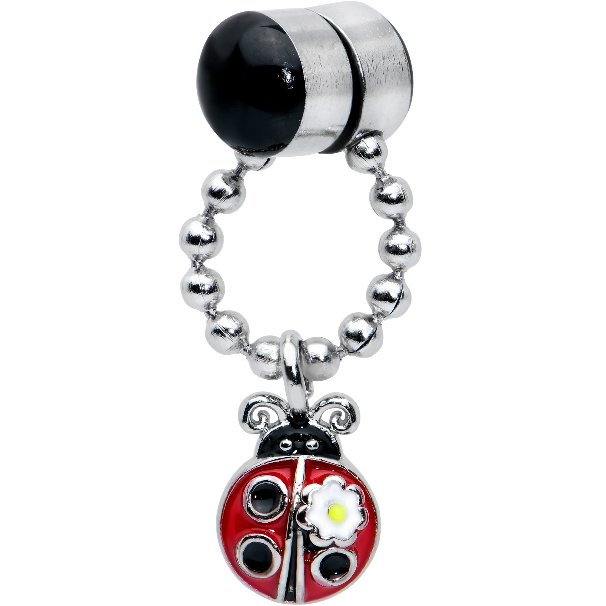 Ladybug Chain Dangle Non Pierced Magnetic Clip On Fake Septum Ring - Image 3