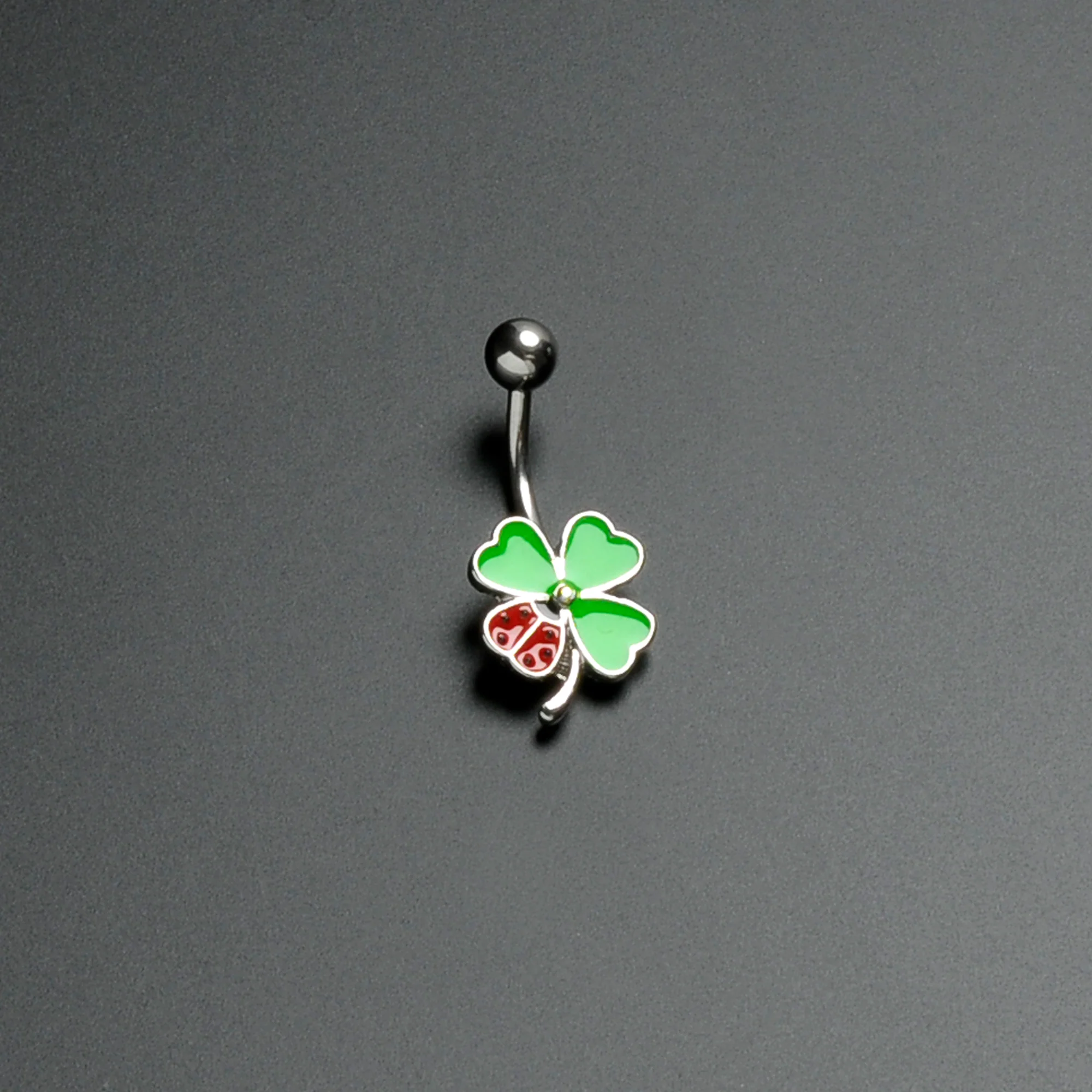 Ladybug Shamrock St Patricks Day Belly Ring - Image 5