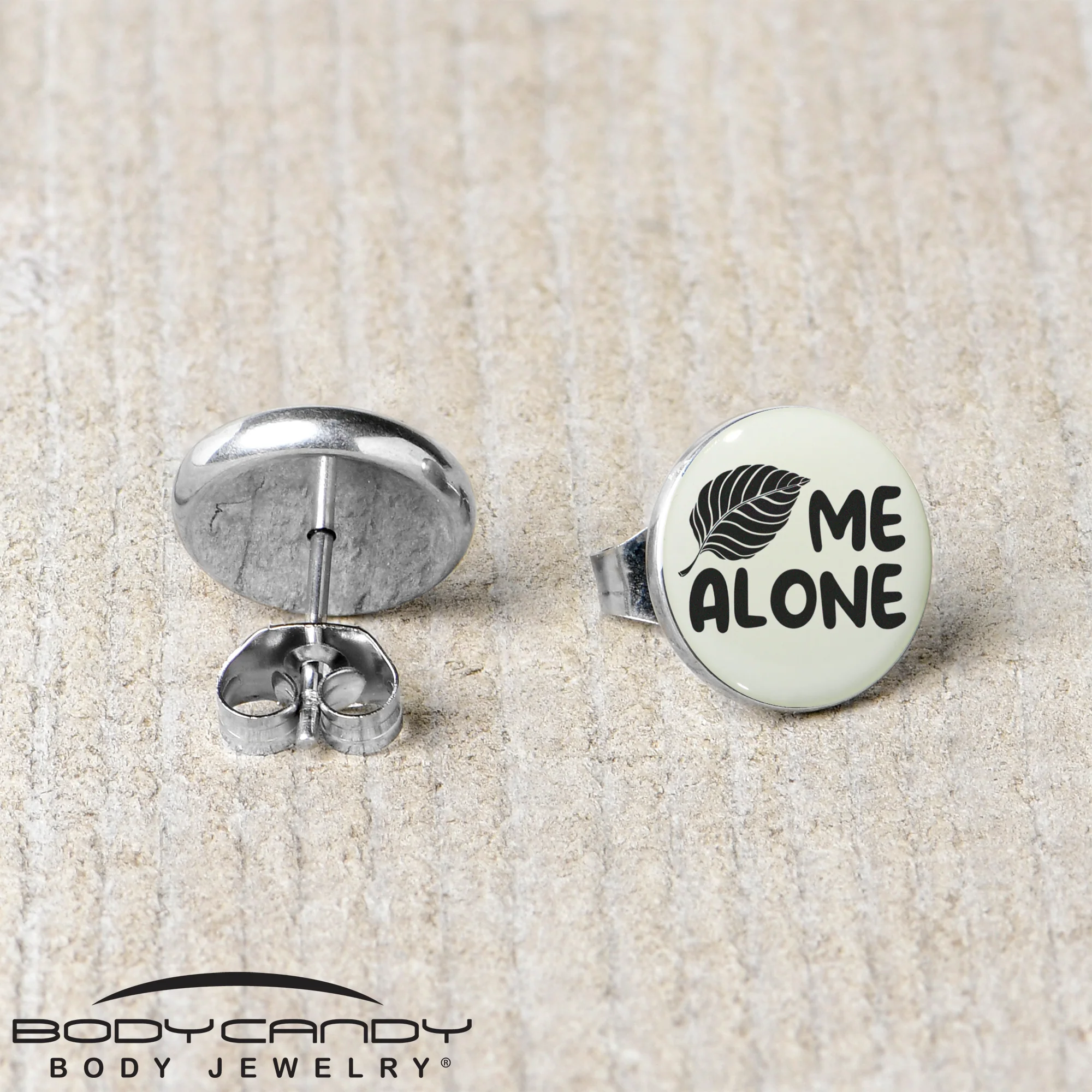 Leaf Me Alone Glow in the Dark Stud Earrings by Onyx O - Image 5