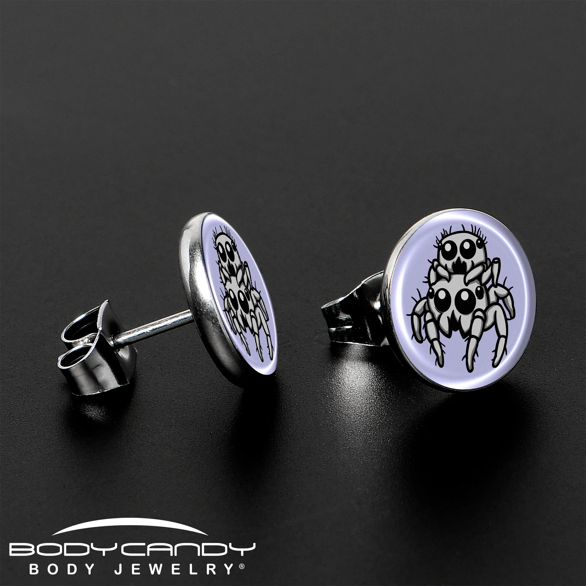 Leaping Leapfrog Spiders Stud Earrings by Onyx O - Image 3