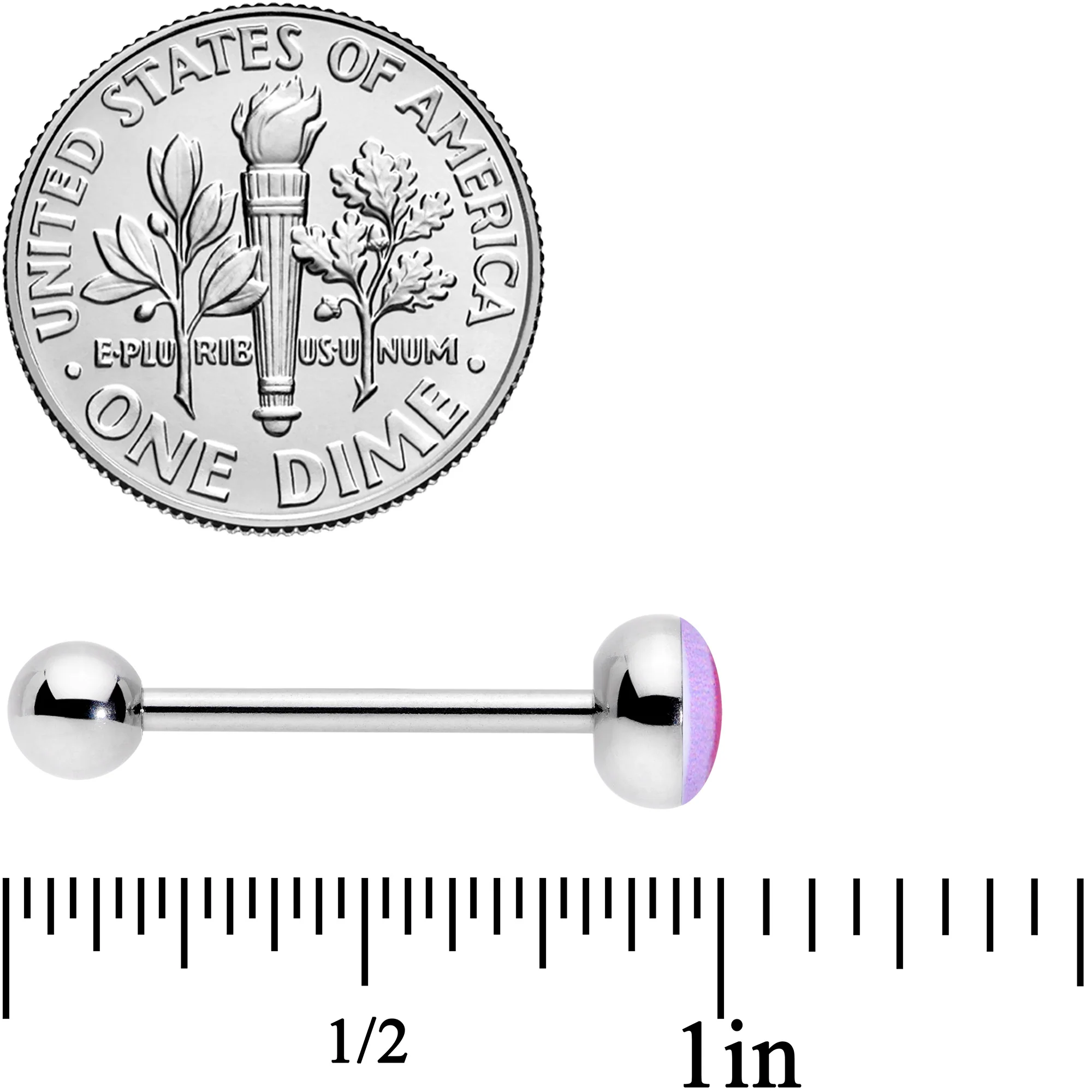 Lesbian Pride Flag Barbell Tongue Ring - Image 5
