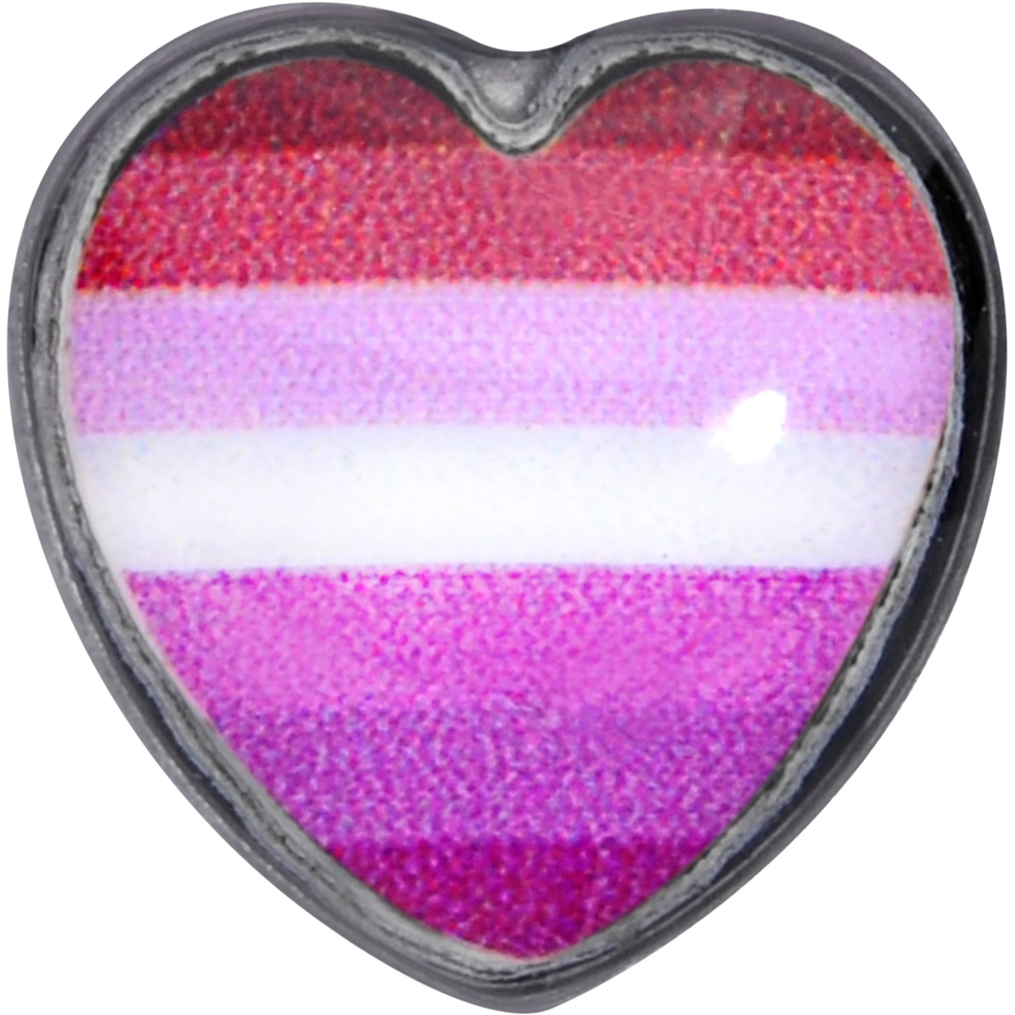Lesbian Pride Heart Barbell Tongue Ring - Image 2