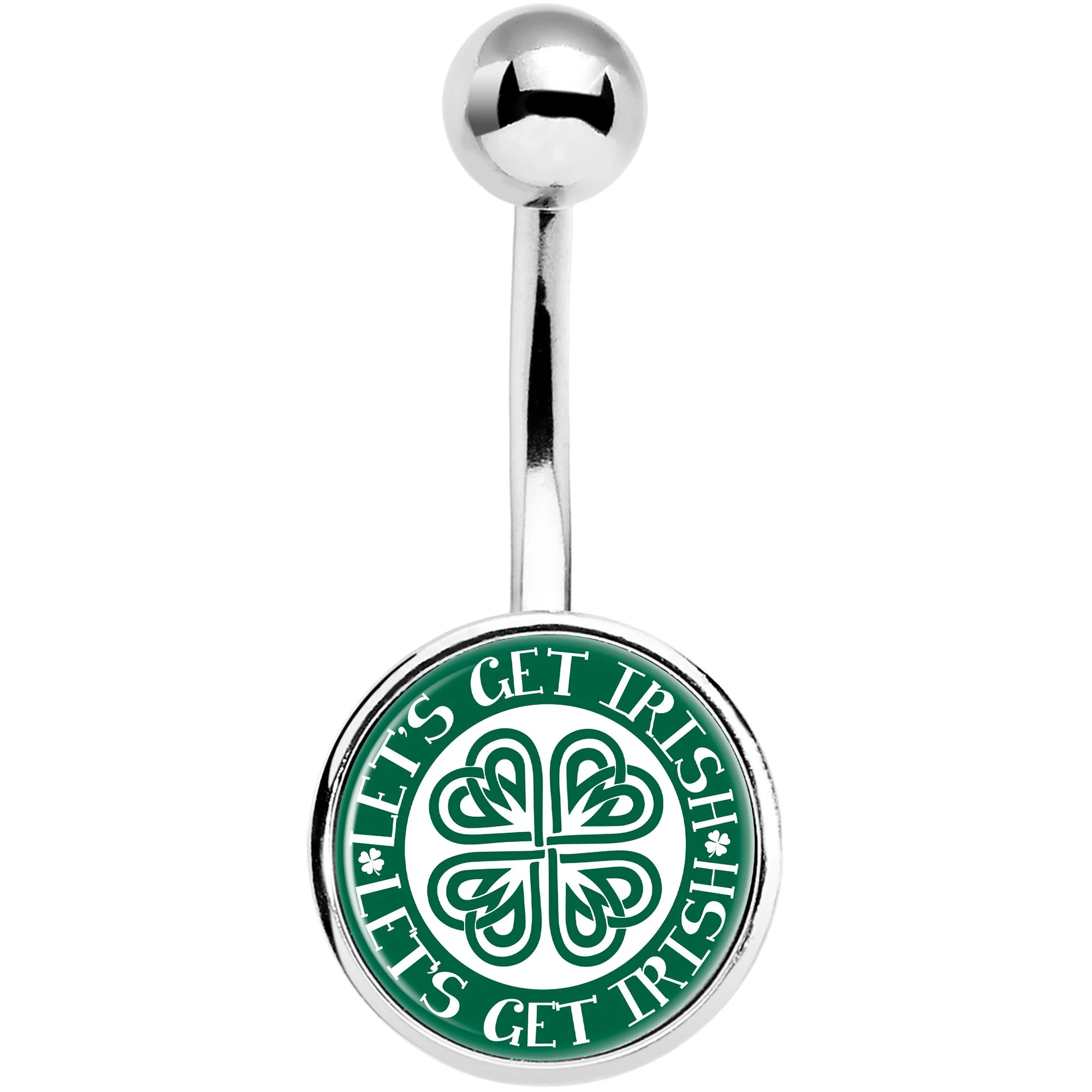 Lets Get Irish Celtic Shamrock Belly Ring - Image 2