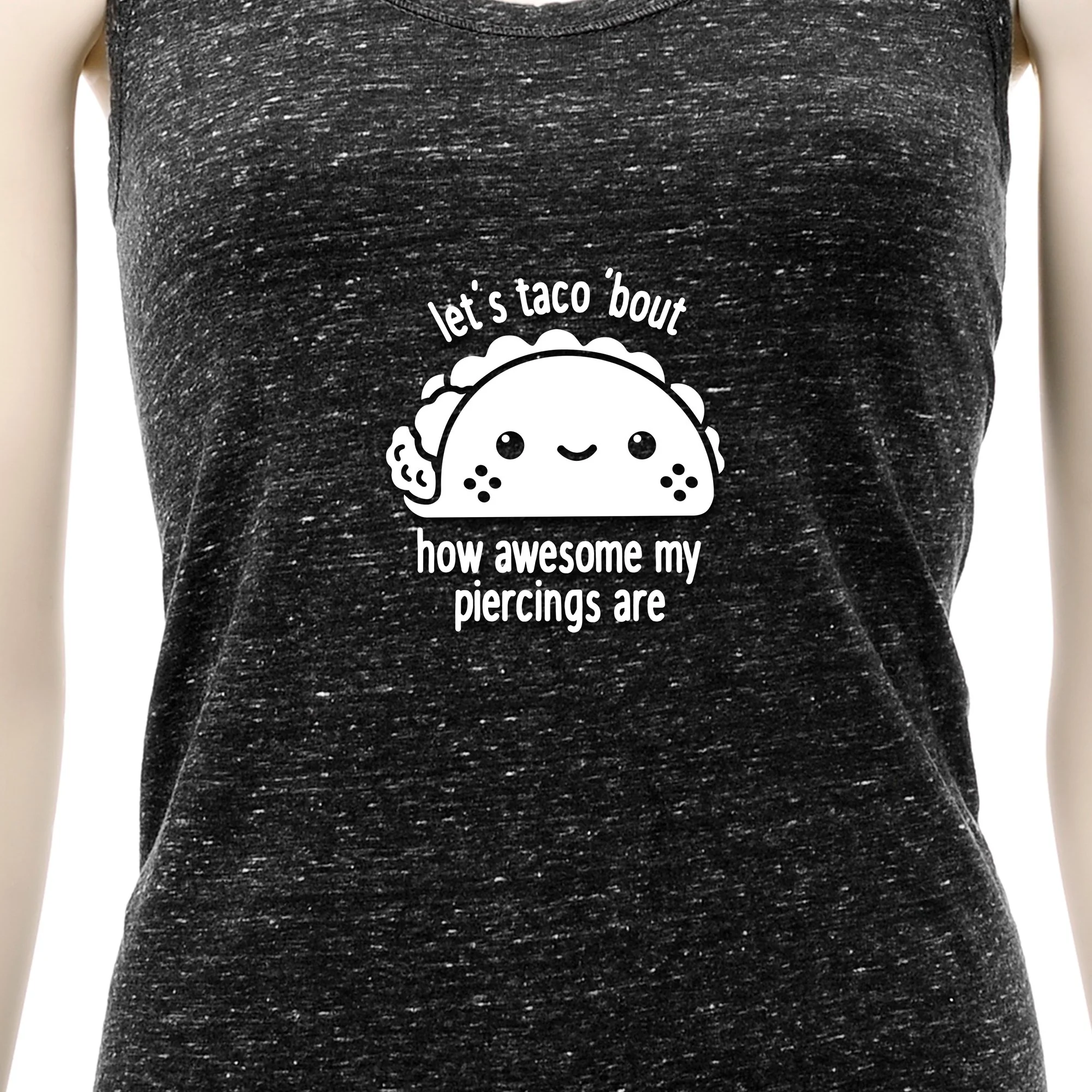 Let's Taco 'bout My Piercings Cosmic Twist Back Tank Top - Image 4