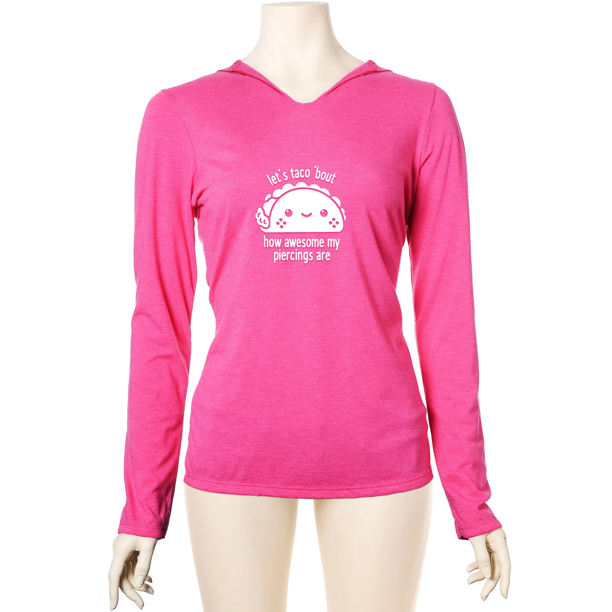 Let's Taco 'bout My Piercings Tapered Long Sleeve Hoodie - Image 7