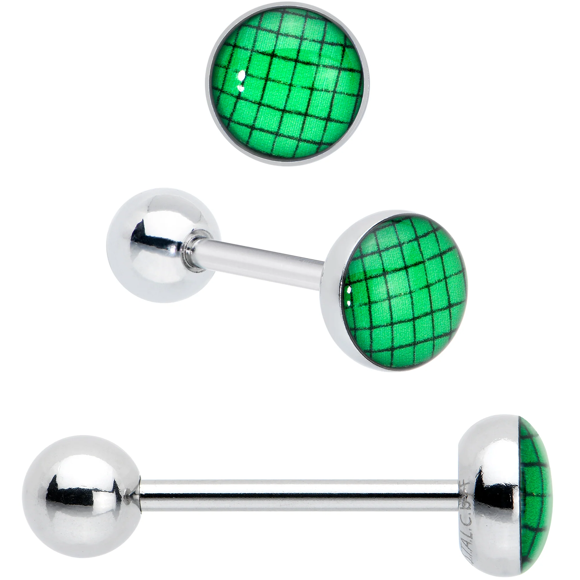 Licensed Dragonball Z Gold Tone Blue Green Barbell Tongue Ring Set of 4 - Image 5