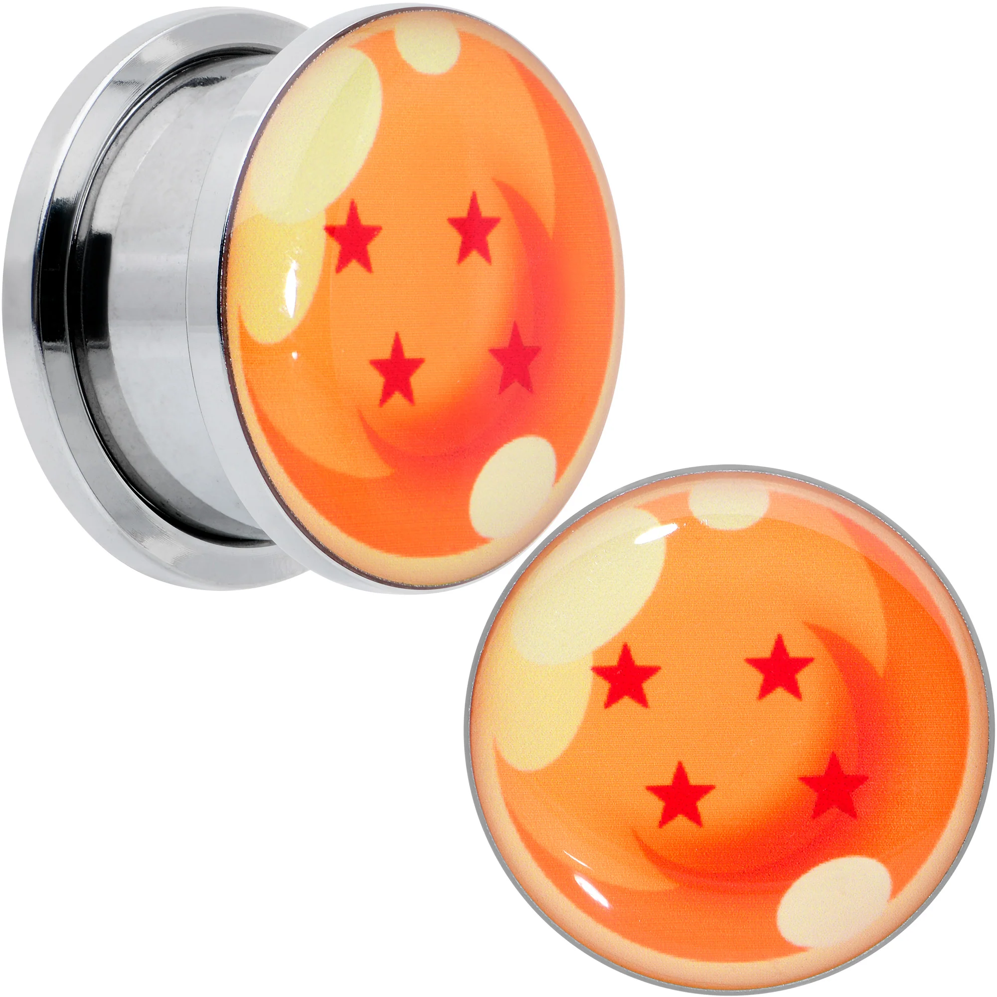 Licensed Dragonball Z Orange 4 Starball Screw Fit Plug Set - Image 12