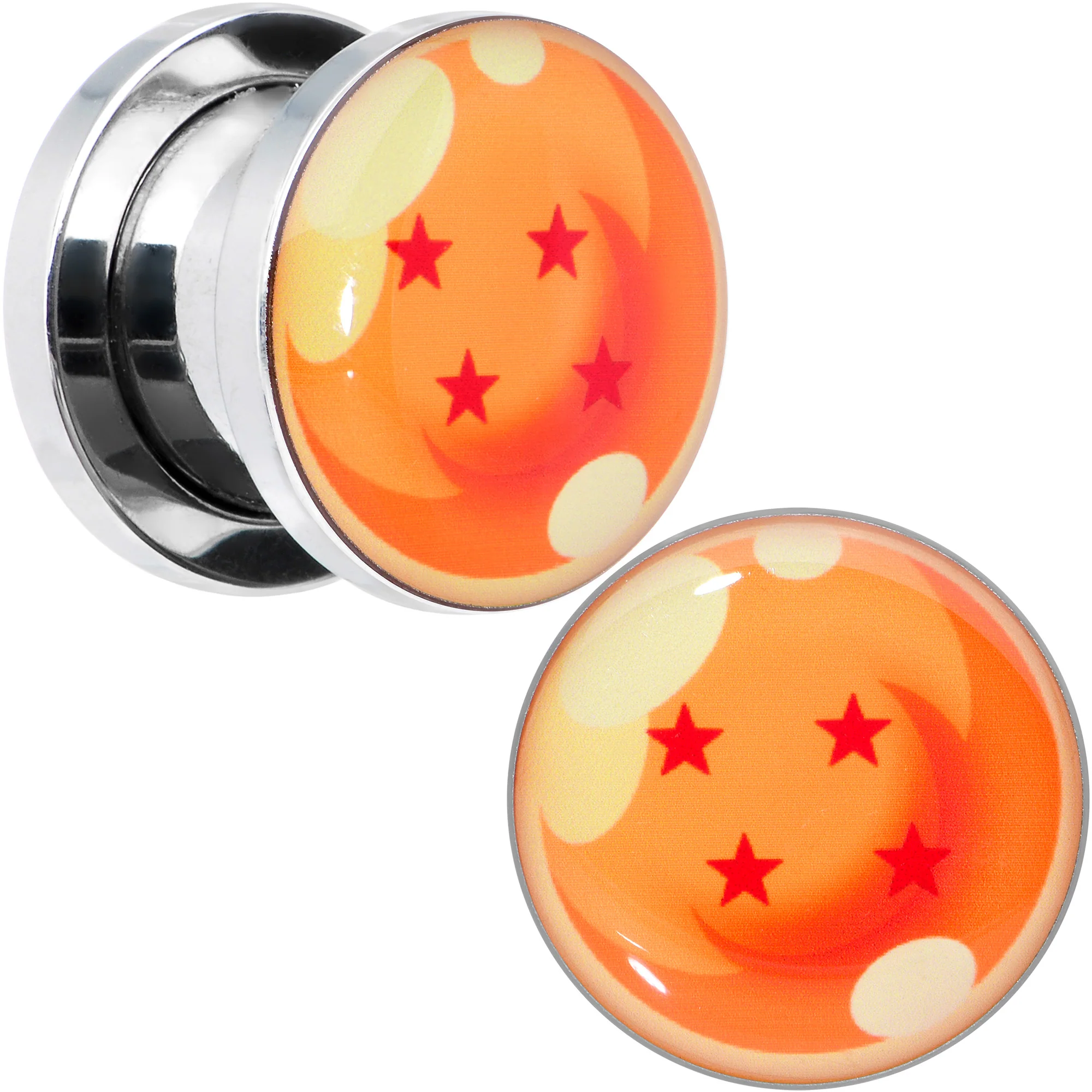 Licensed Dragonball Z Orange 4 Starball Screw Fit Plug Set - Image 7