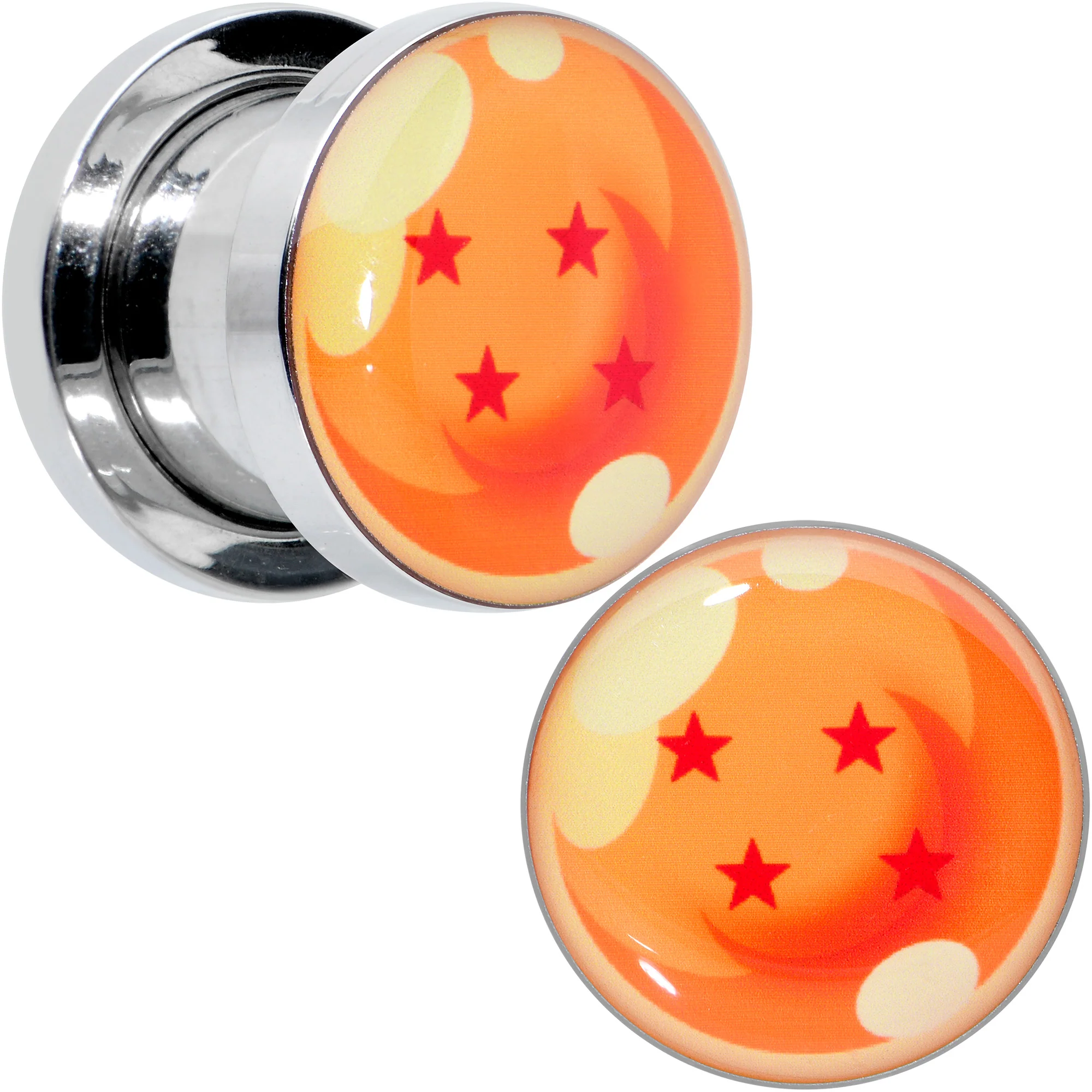 Licensed Dragonball Z Orange 4 Starball Screw Fit Plug Set - Image 8