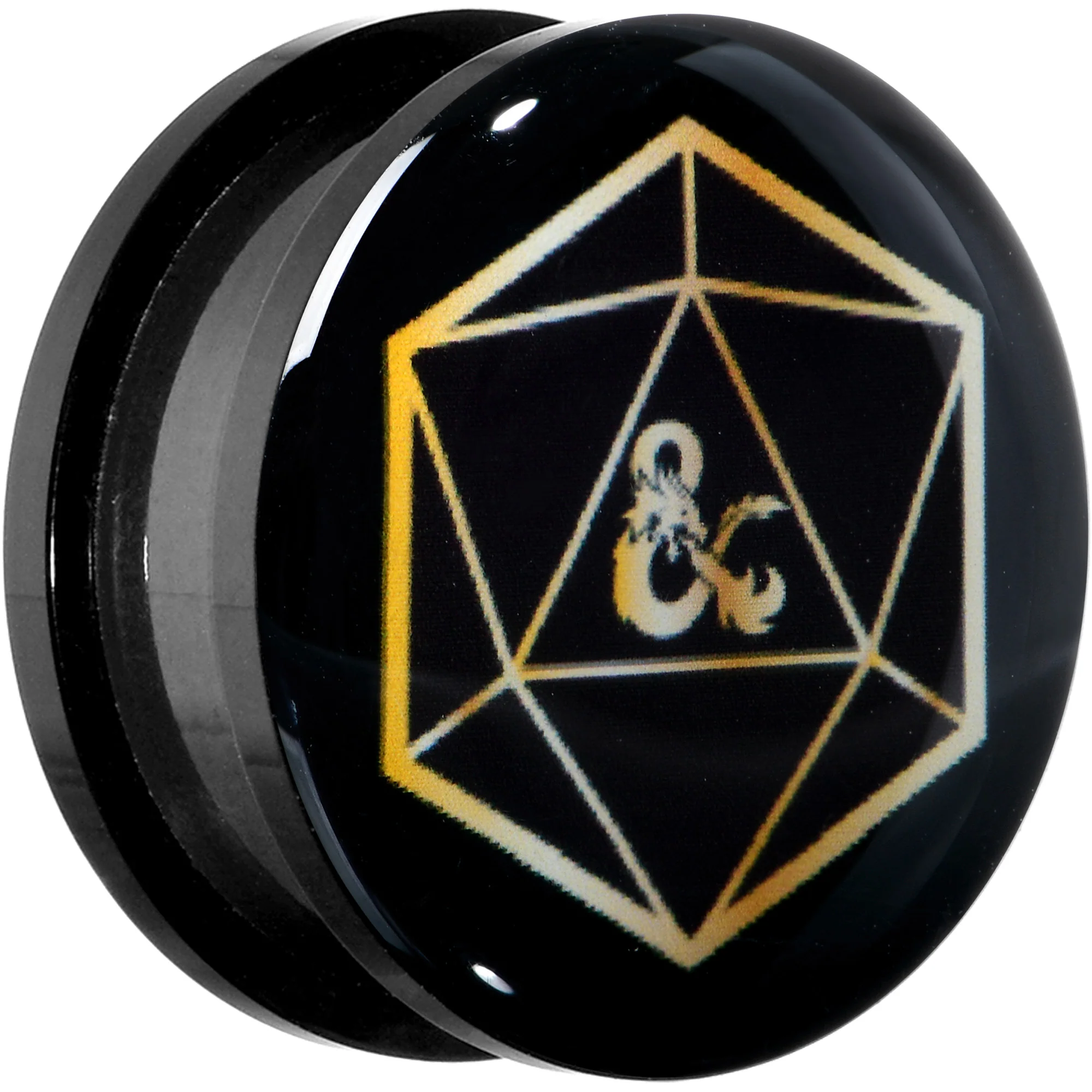 Licensed Dungeons & Dragons D20 Dice Black Screw Fit Plug Set - Image 3
