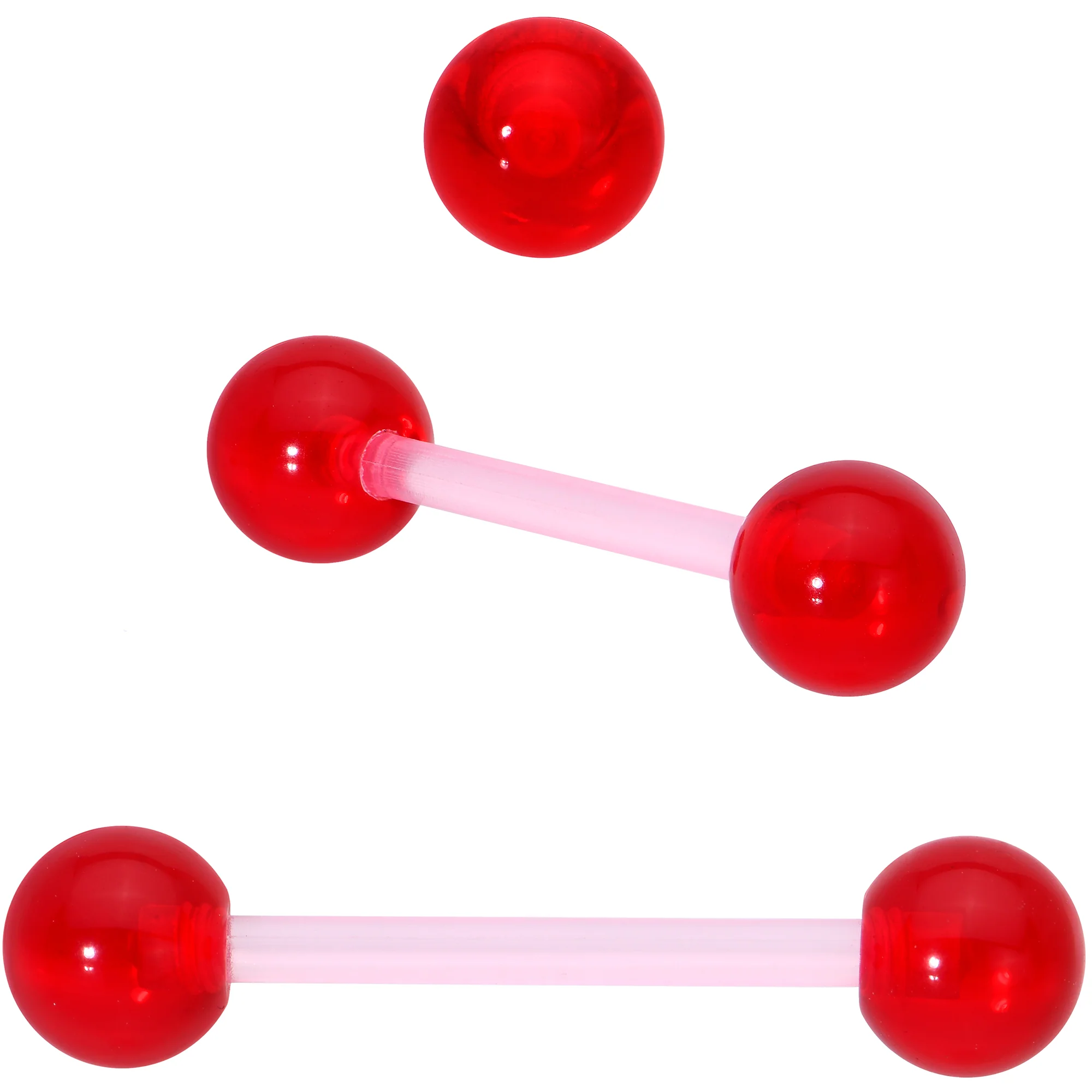 Licensed Dungeons & Dragons Dice Red Clear Barbell Tongue Ring Set of 4 - Image 7
