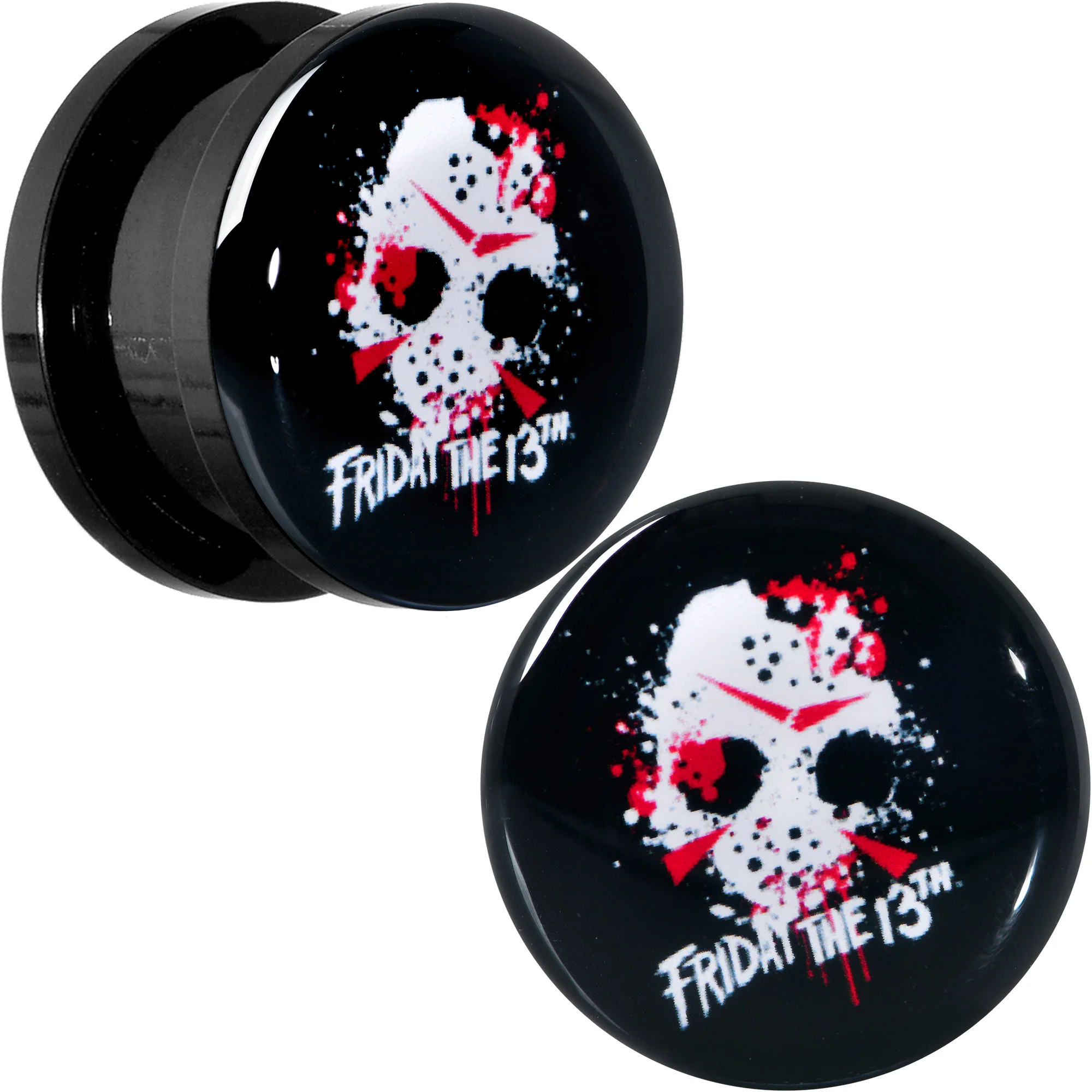 Licensed Friday the 13th Black Jason Mask Screw Fit Plug Set - Image 12