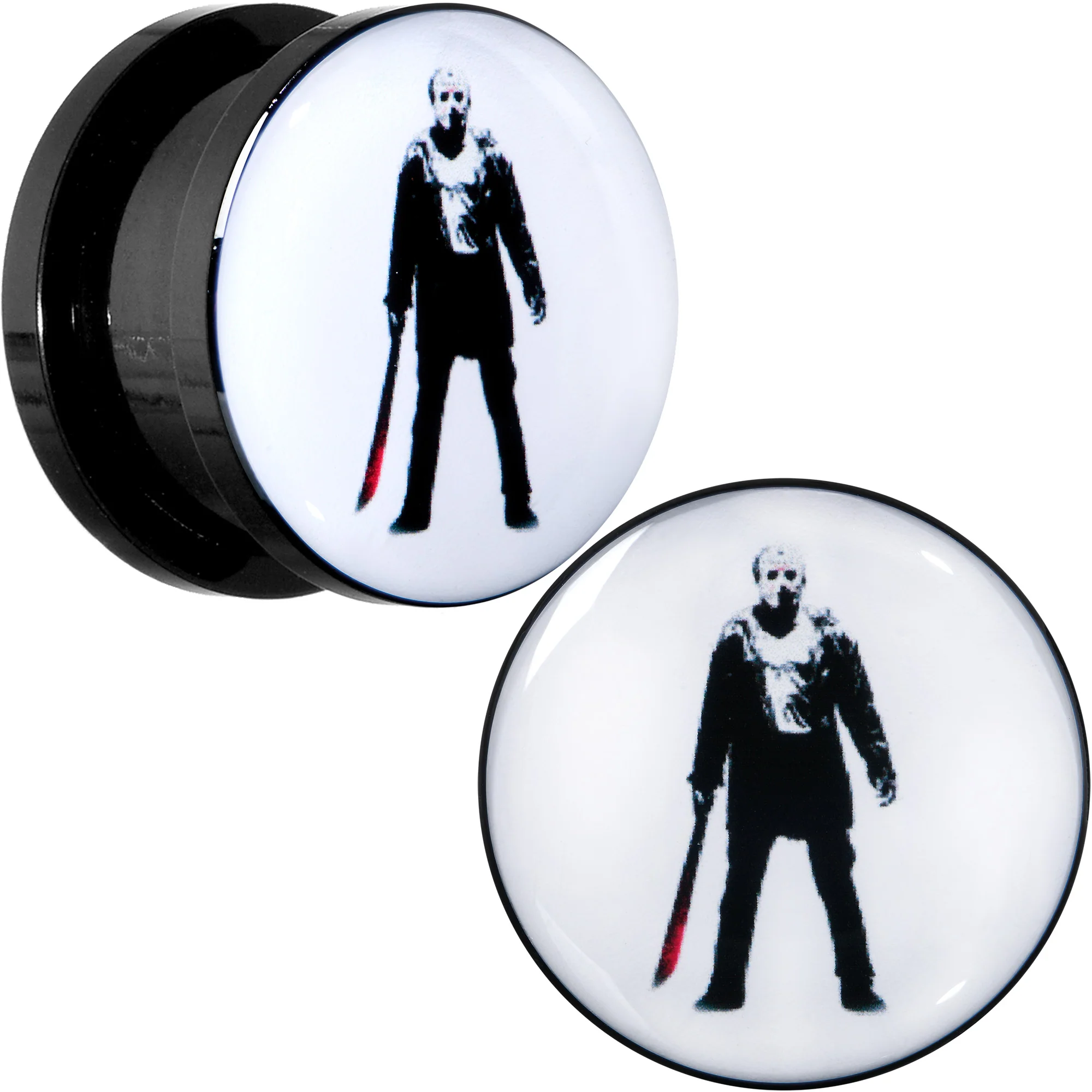 Licensed Friday the 13th Black Jason Voorhees Screw Fit Plug Set - Image 12