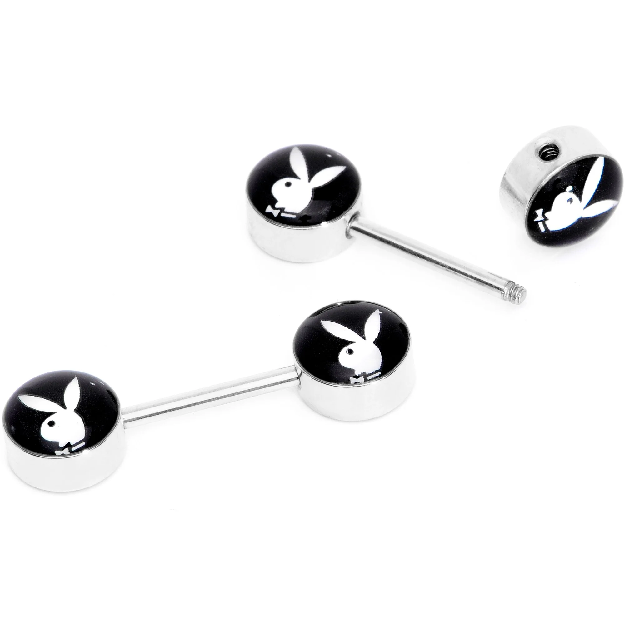 Licensed Playboy Bunny Barbell Nipple Ring Set - Image 3