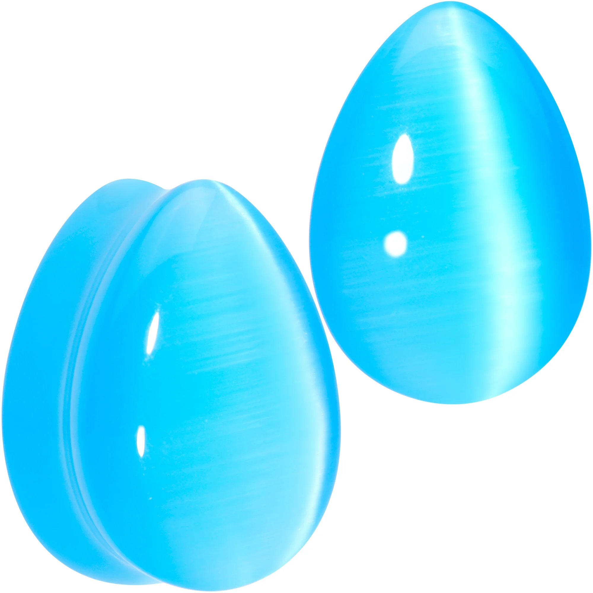 Light Blue Glass Teardrop Plug Set - Image 11