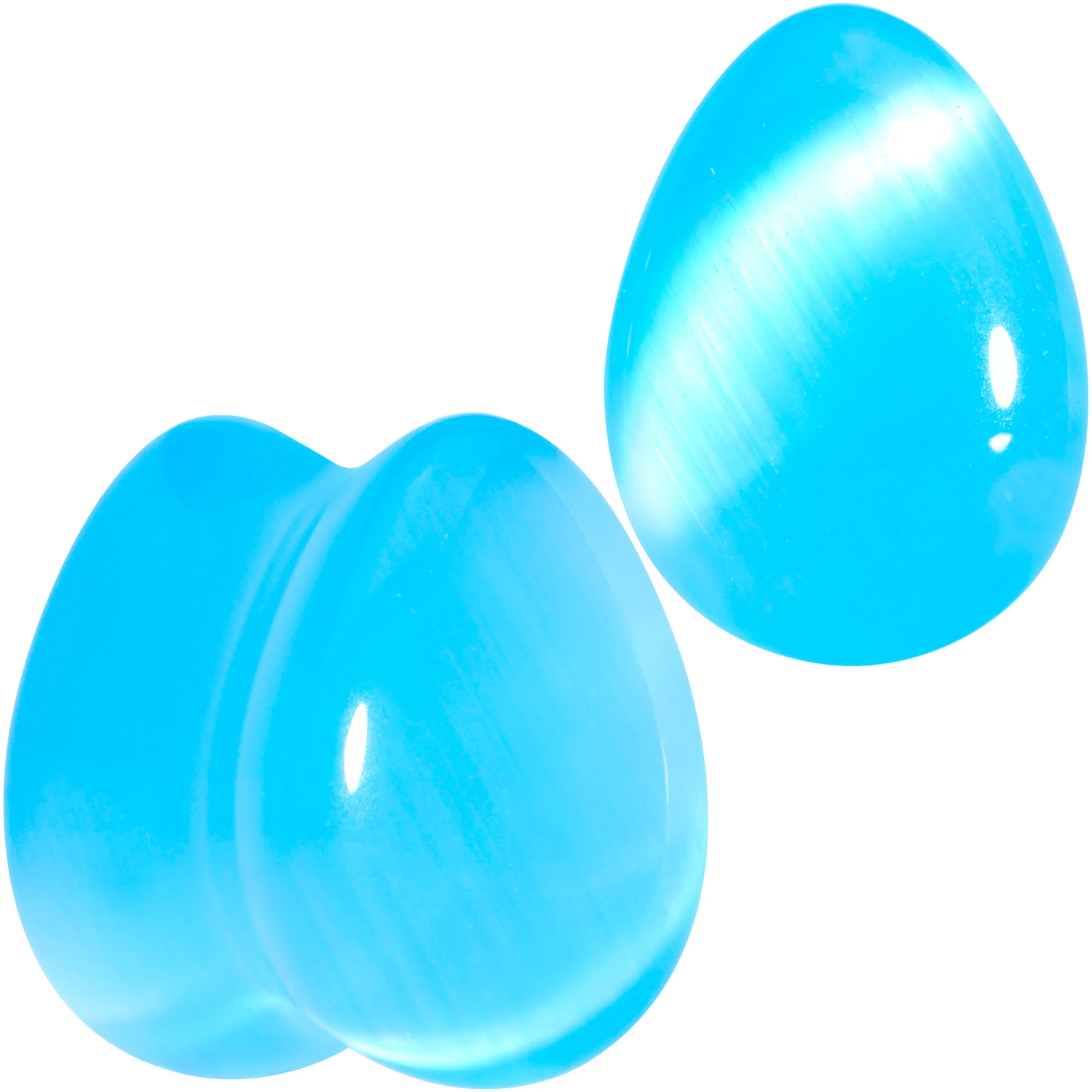 Light Blue Glass Teardrop Plug Set - Image 7