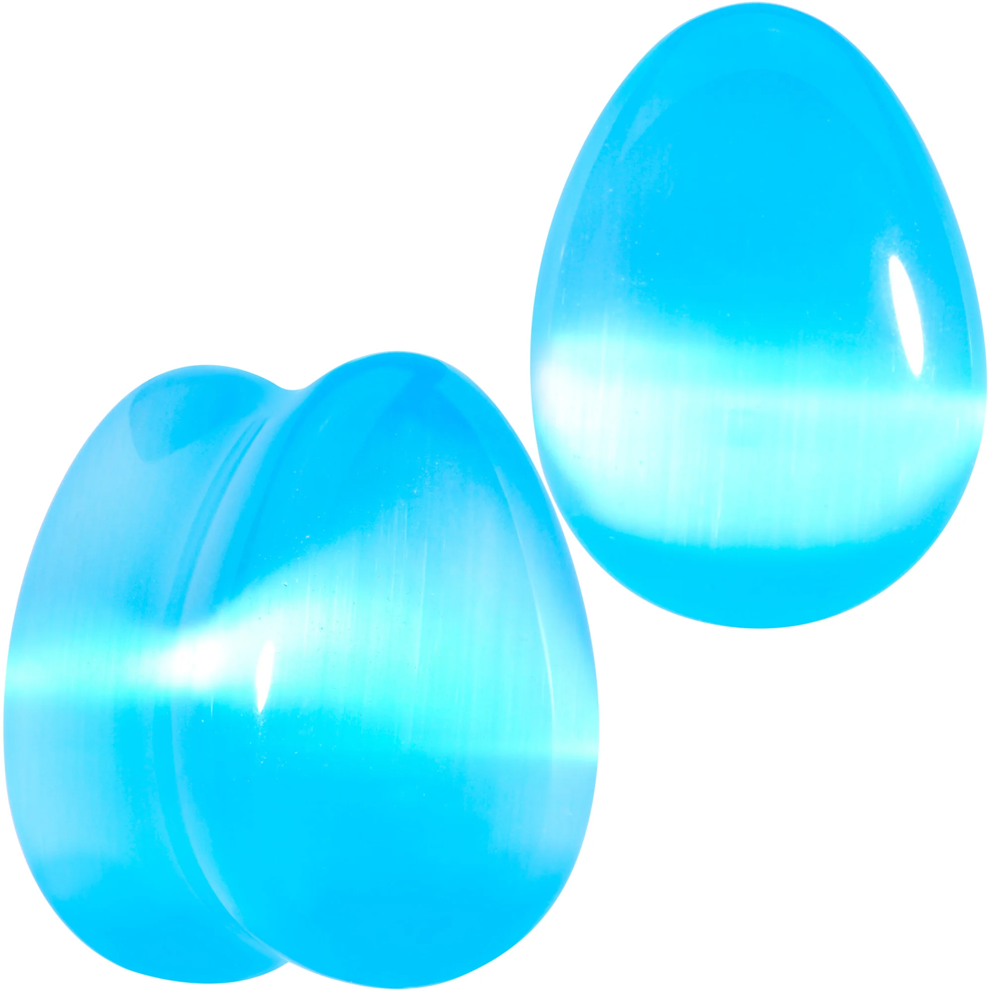 Light Blue Glass Teardrop Plug Set - Image 9