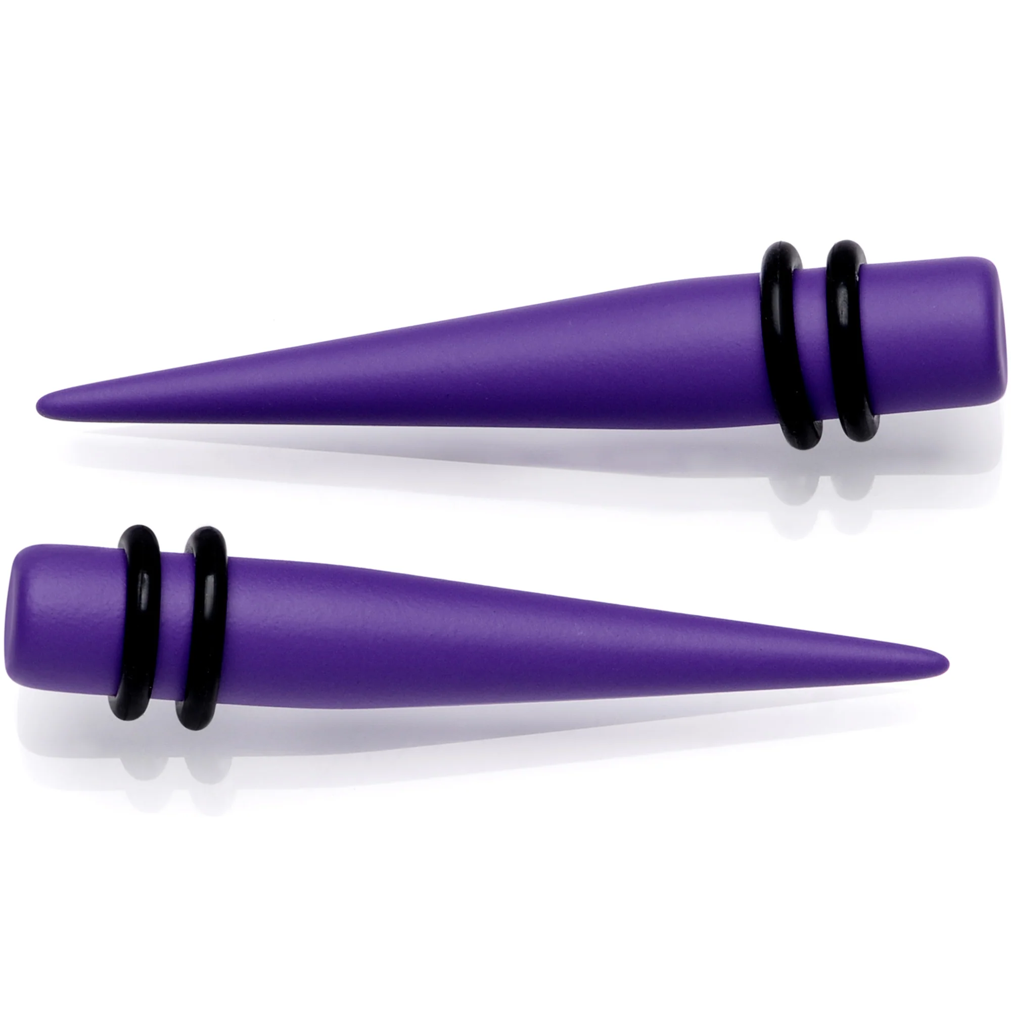 Light Purple Matte Acrylic Straight Taper Set 12G to 00G - Image 2