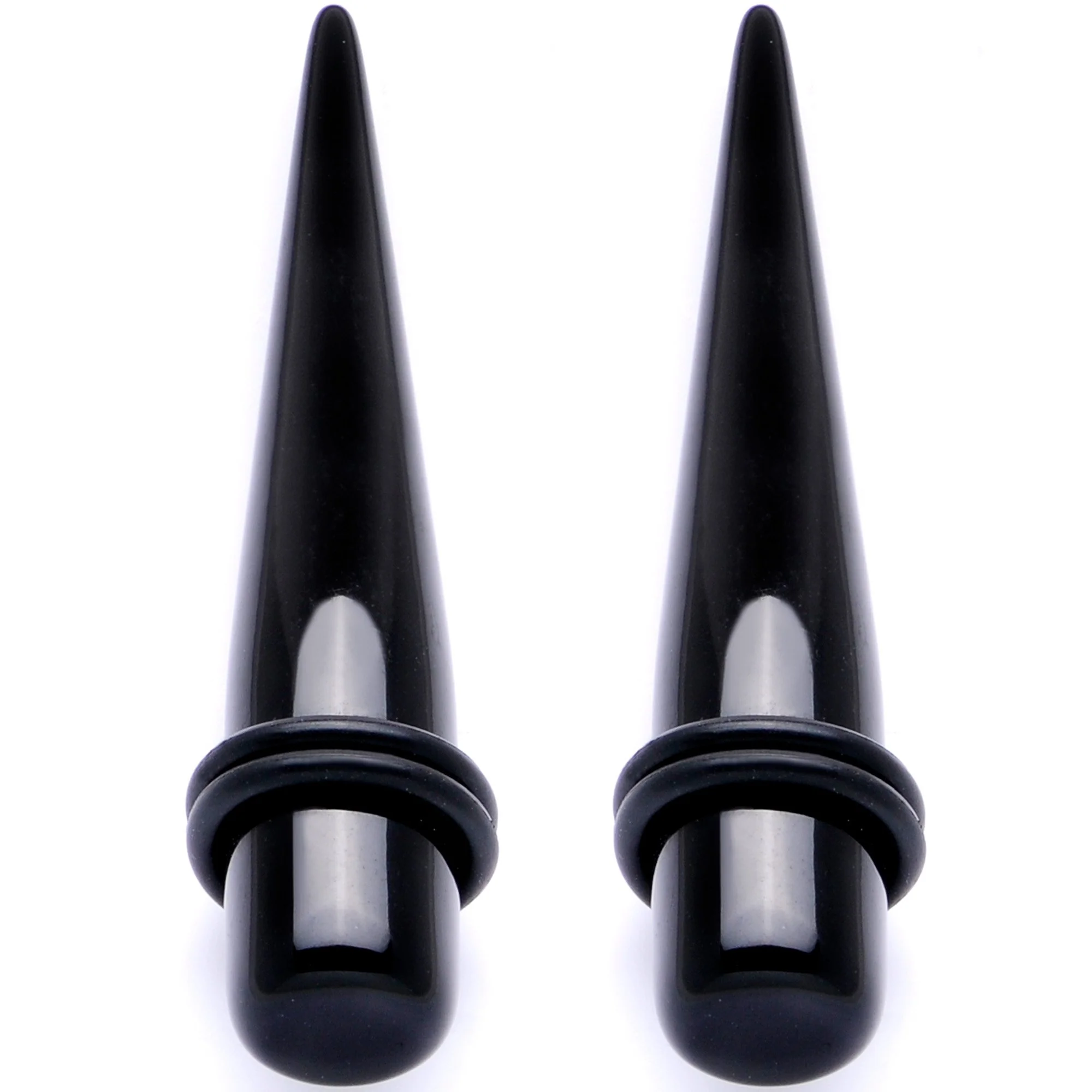 Lightweight Black Acrylic Straight Taper Set 10mm to 25mm - Image 3
