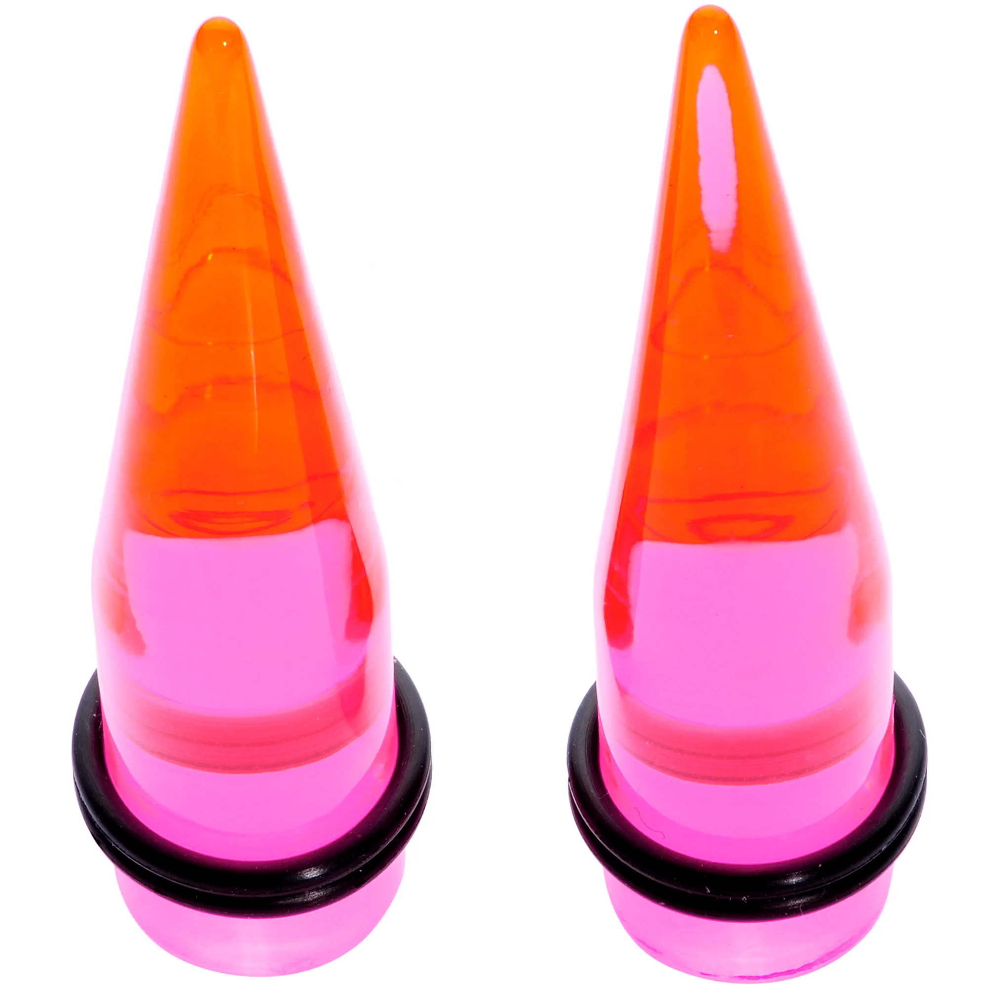 Lightweight Translucent Pink Acrylic Straight Taper Set 14mm to 20mm - Image 4