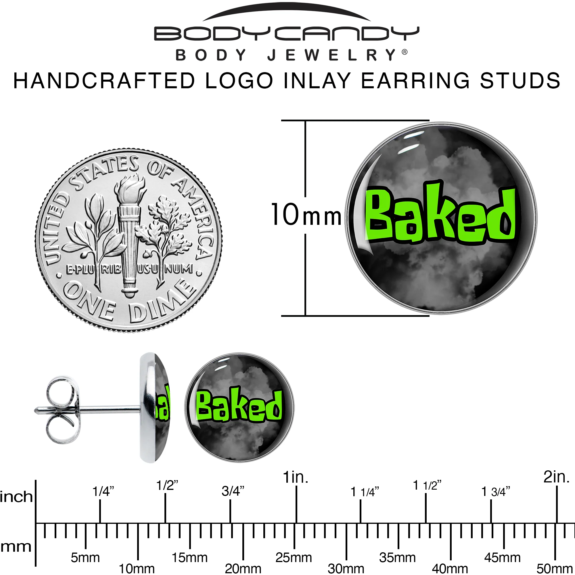 Logo Baked Stoner Stud Earrings by Onyx O - Image 6