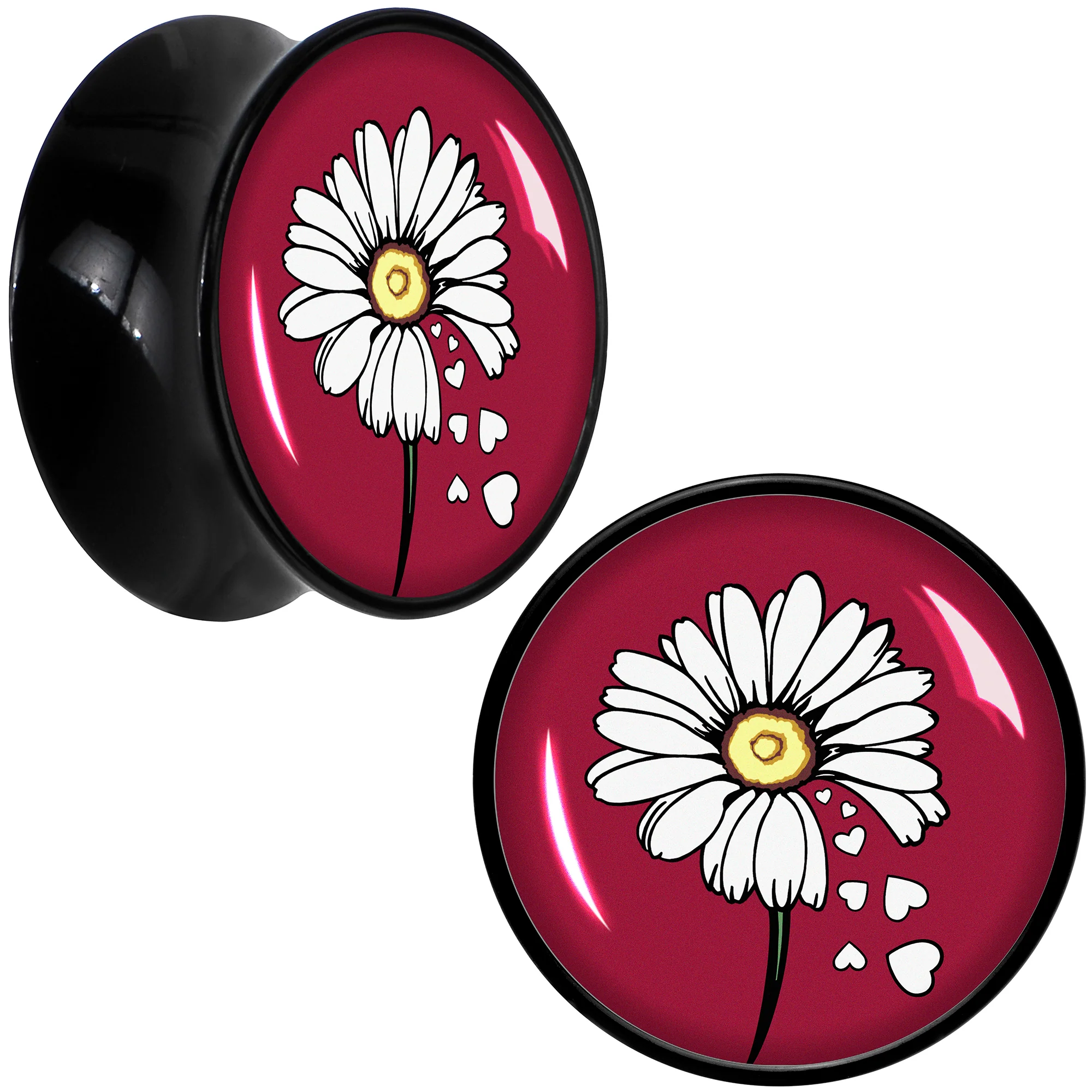 Love Me Not Flower Black Acrylic Saddle Plug Set by Onyx O - Image 10