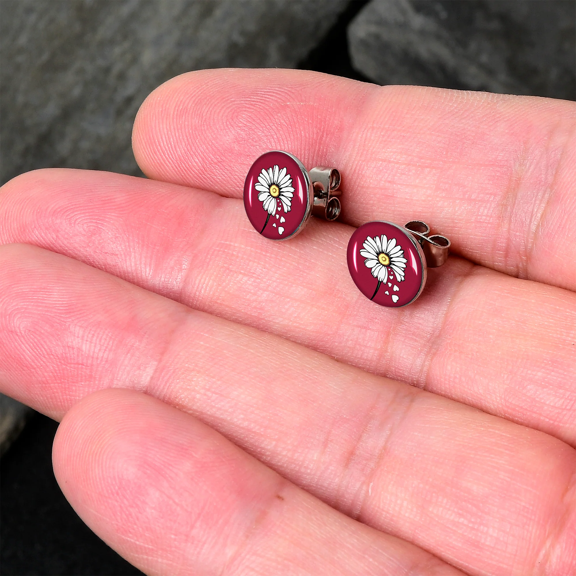 Love Me Not Flower Stud Earrings by Onyx O - Image 2