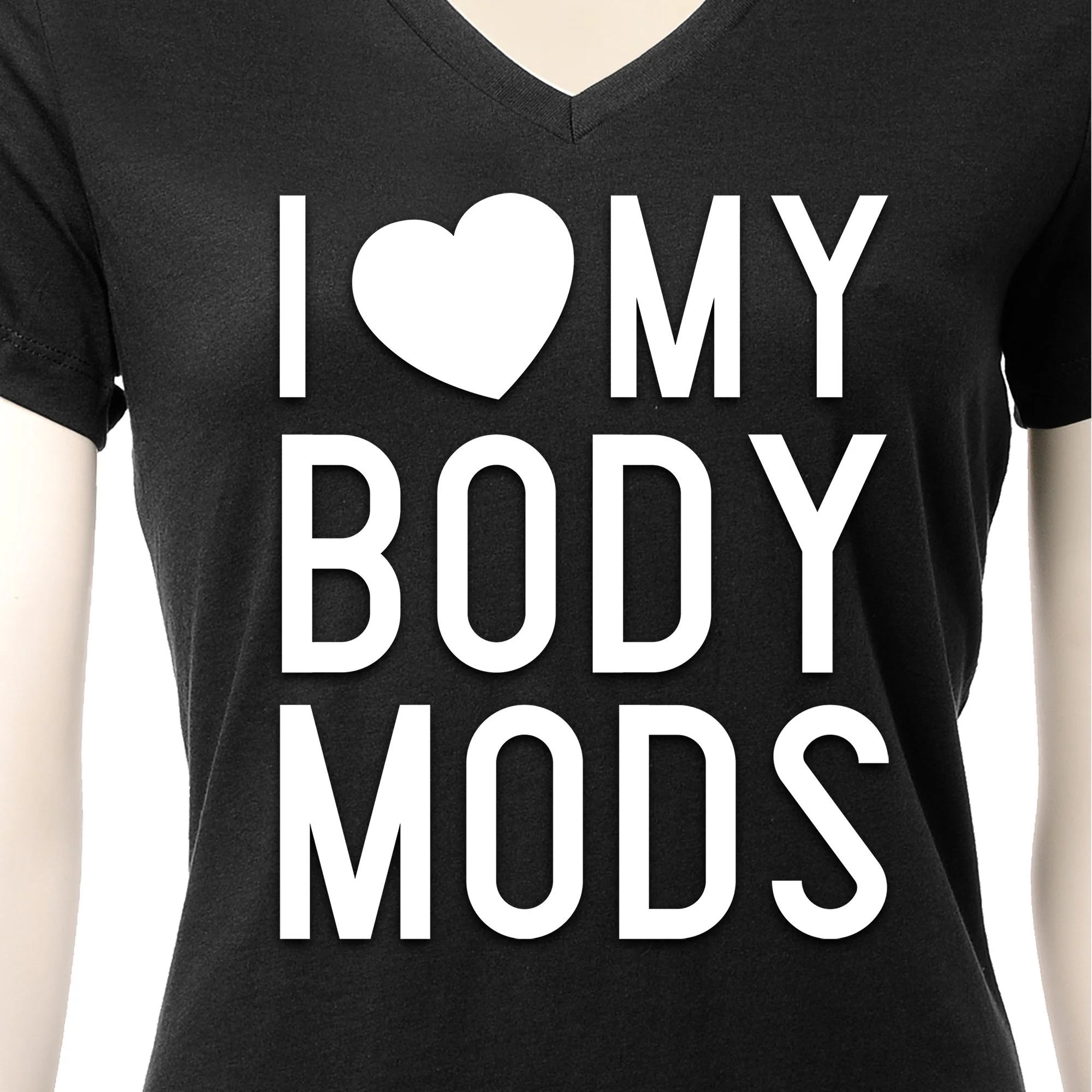 I Love My Body Mods Tapered V-Neck Tee Shirt - Image 3