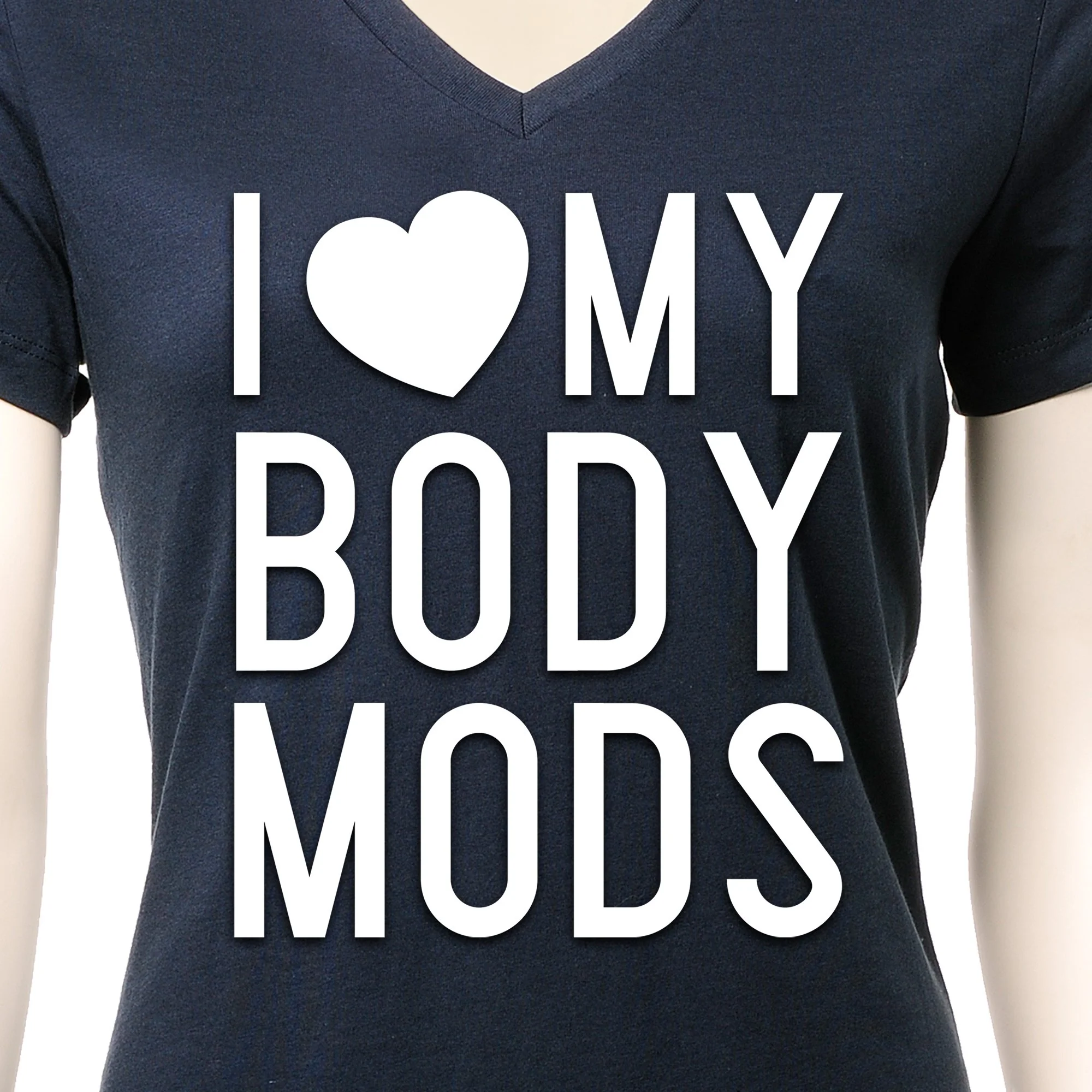 I Love My Body Mods Tapered V-Neck Tee Shirt - Image 6